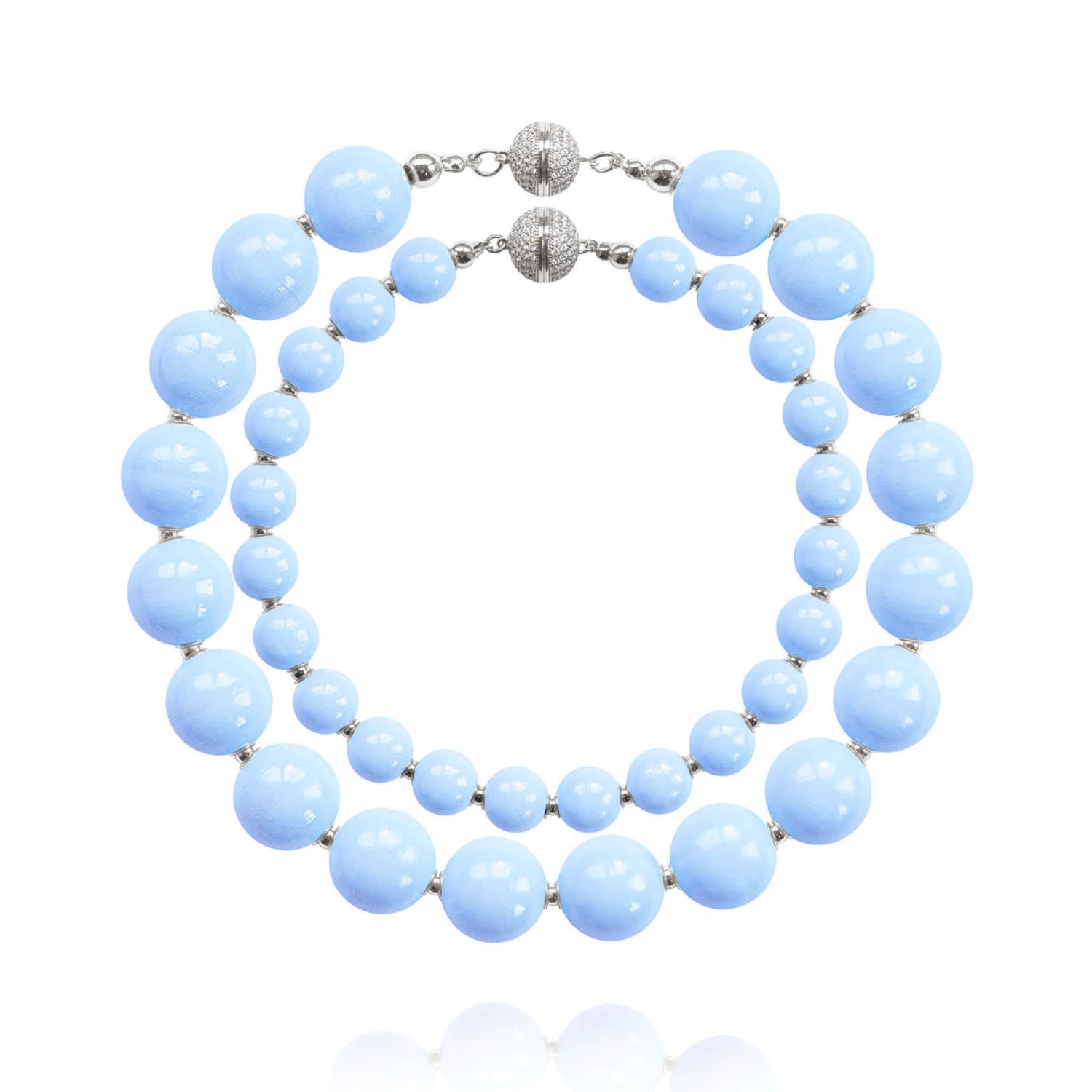 Saule Label Women's Blue Siena Duo Necklaces In Skyfall In Blue
