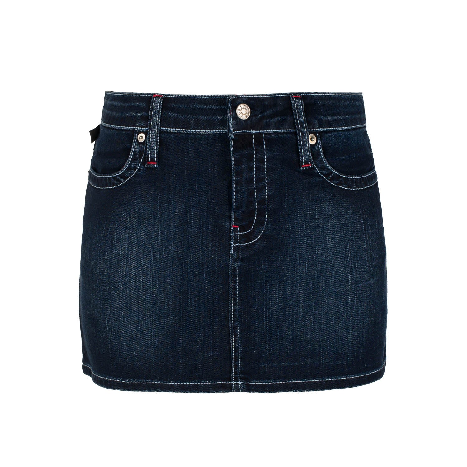 Conquista Women's Blue Denim Micro Mini Skirt In Blue