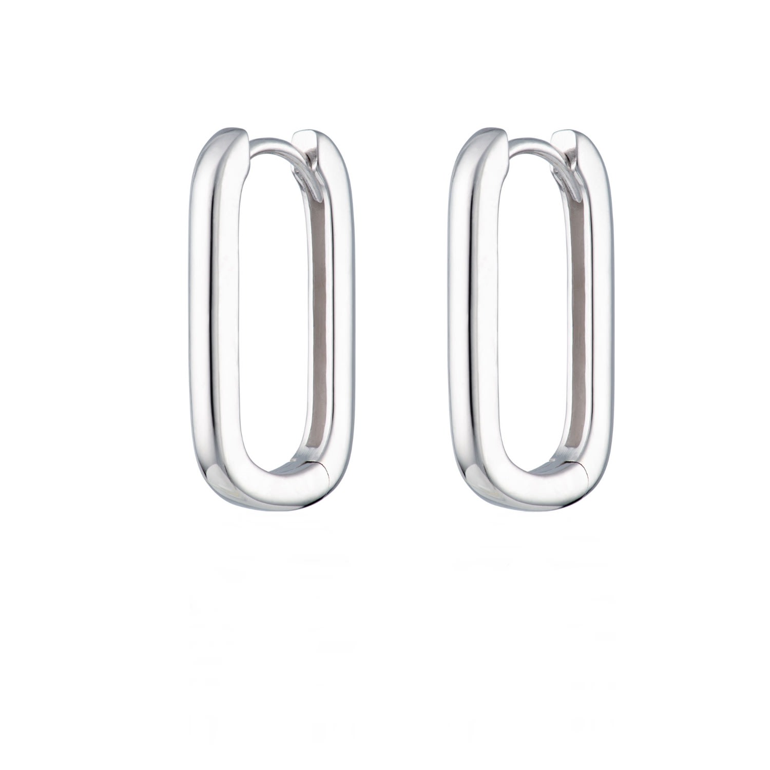 Women’s Silver Oval Huggie Hoop Earrings Scream Pretty