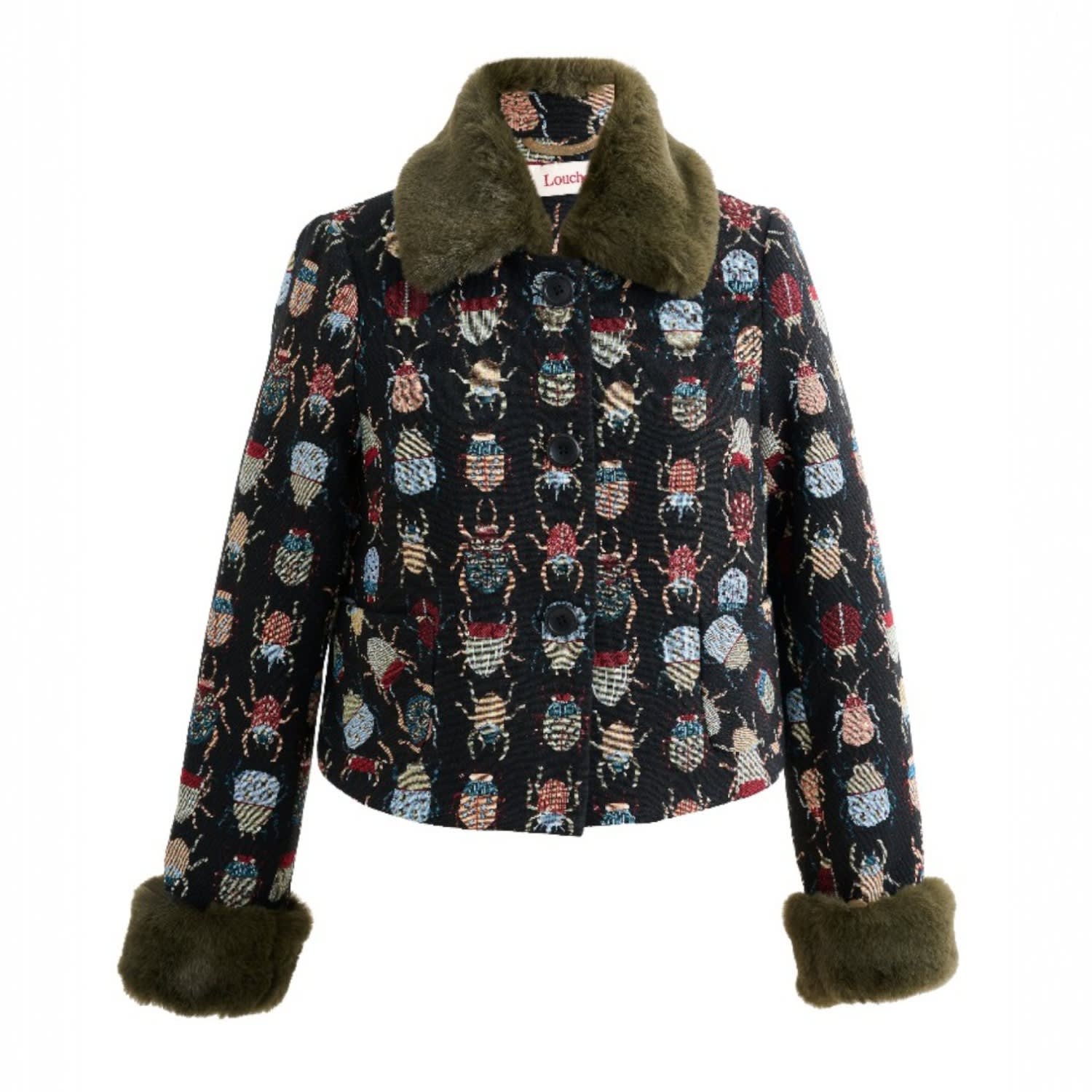 Louche Women's Kent Beetlejuice Fur Trim Cropped Jacket In Multi