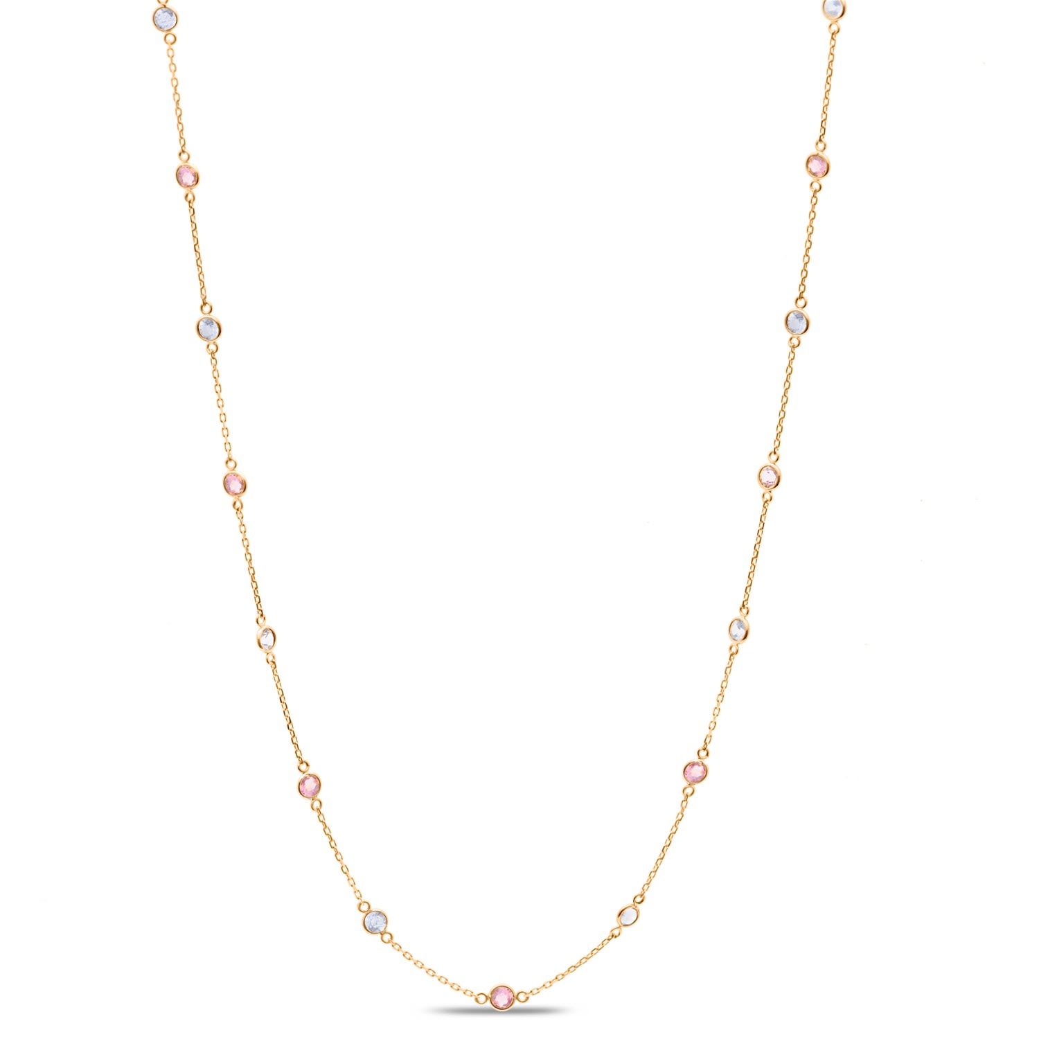 Women’s Multicolor Fin Long Necklace In 18K Rose Gold Tresor Collection