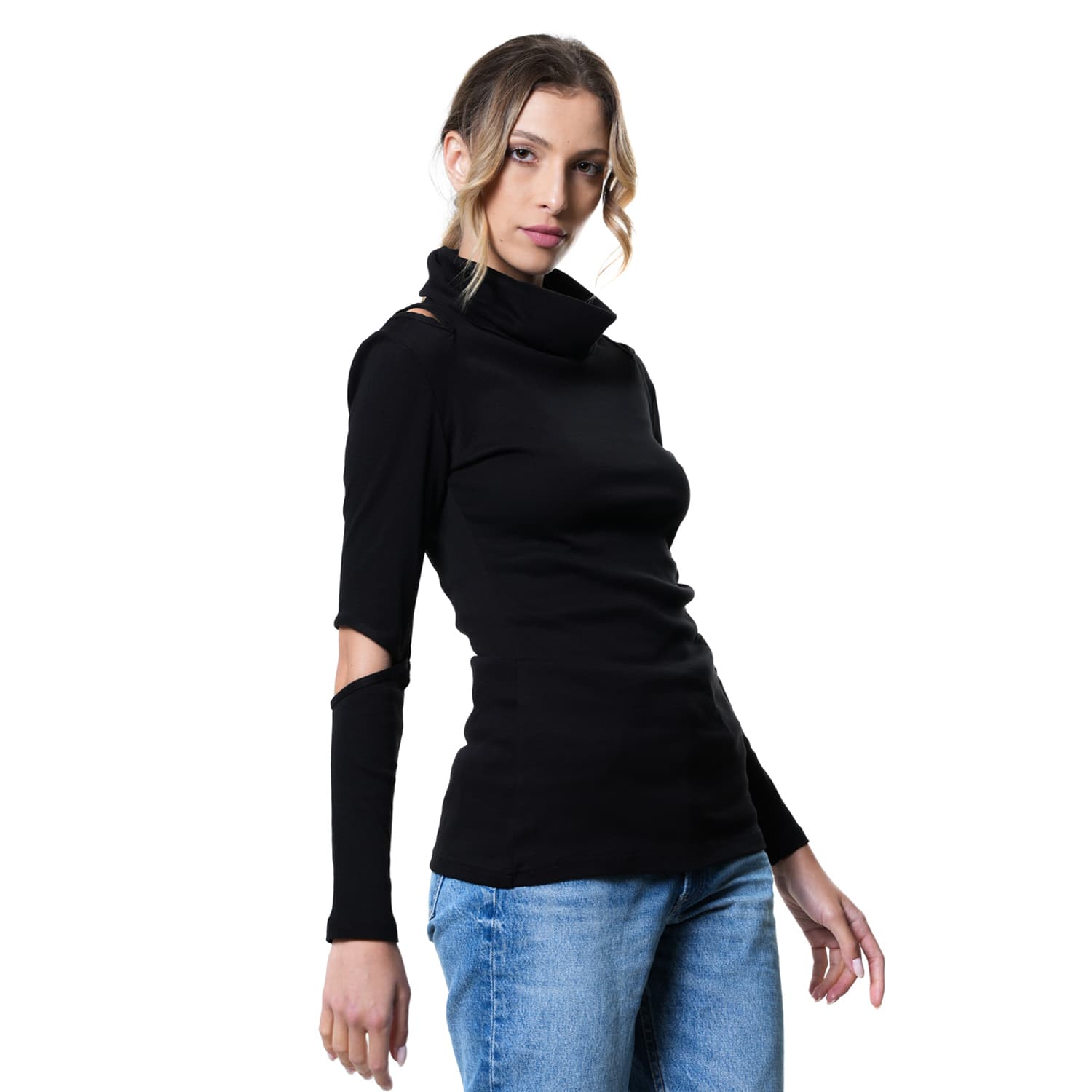 Turtle Neck Casual Top by Metamorphoza