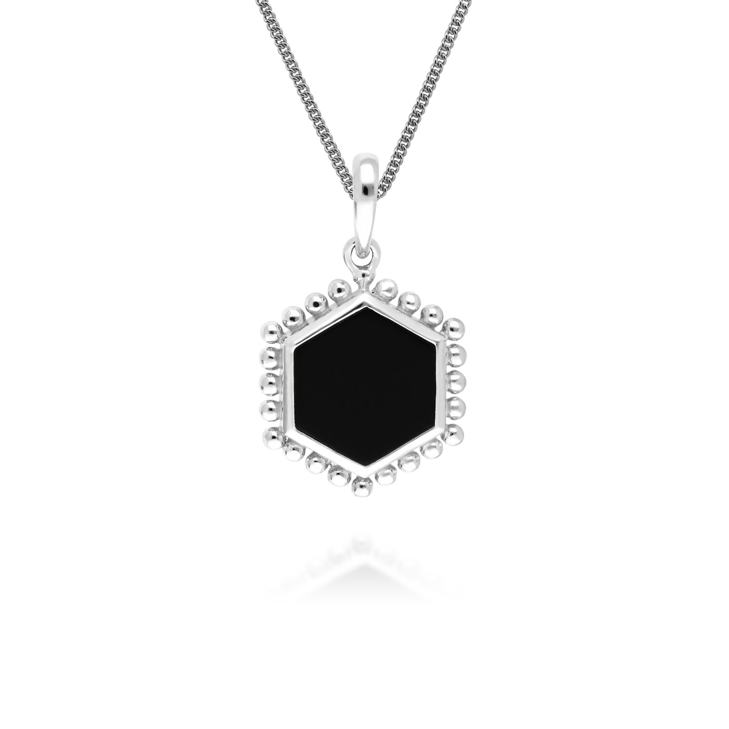 Women’s Black Onyx Slice Pendant In Sterling Silver Gemondo