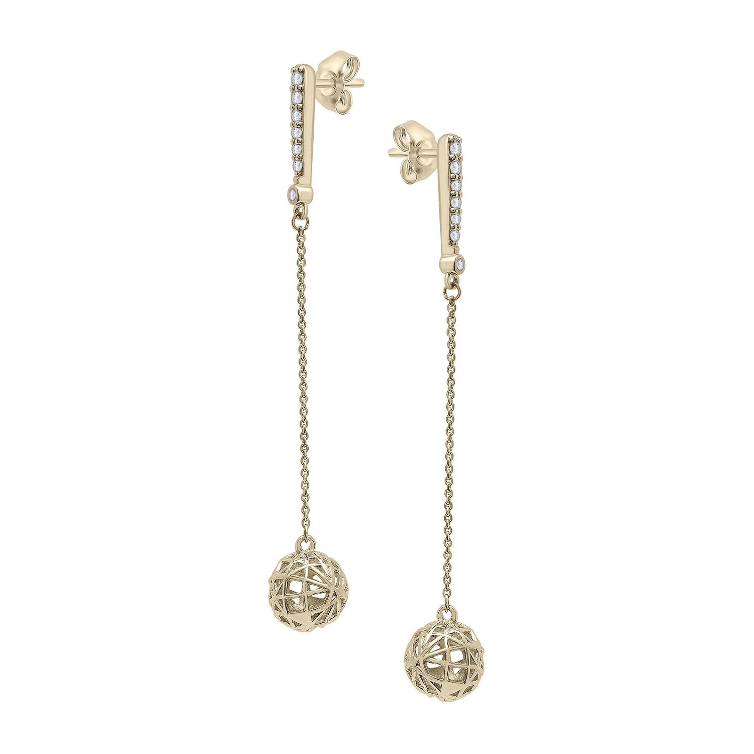 Miki & Jane Women's White / Yellow Mariya Diamond Lattice Earrings In Multi