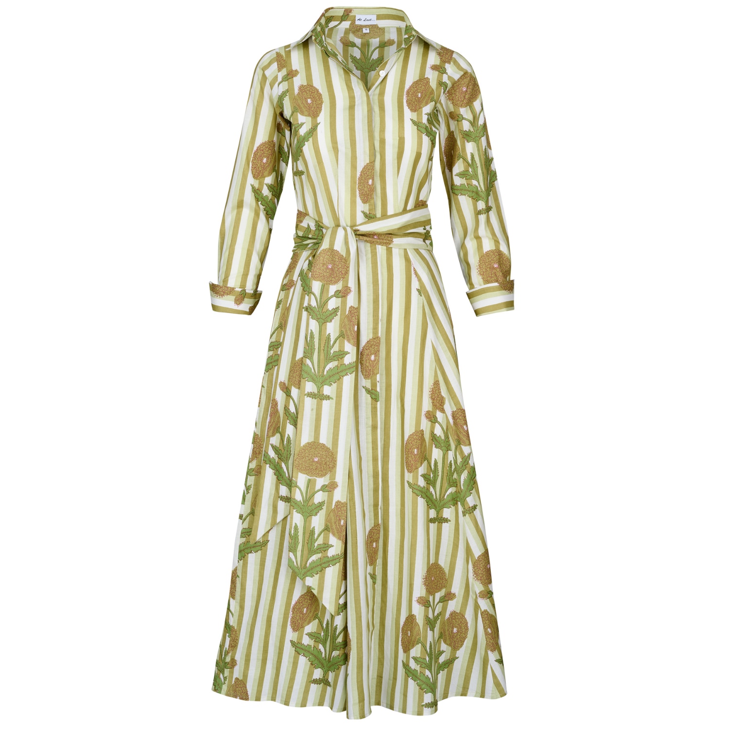 Cotton Marigold Dress In Khaki | At Last... | Wolf & Badger