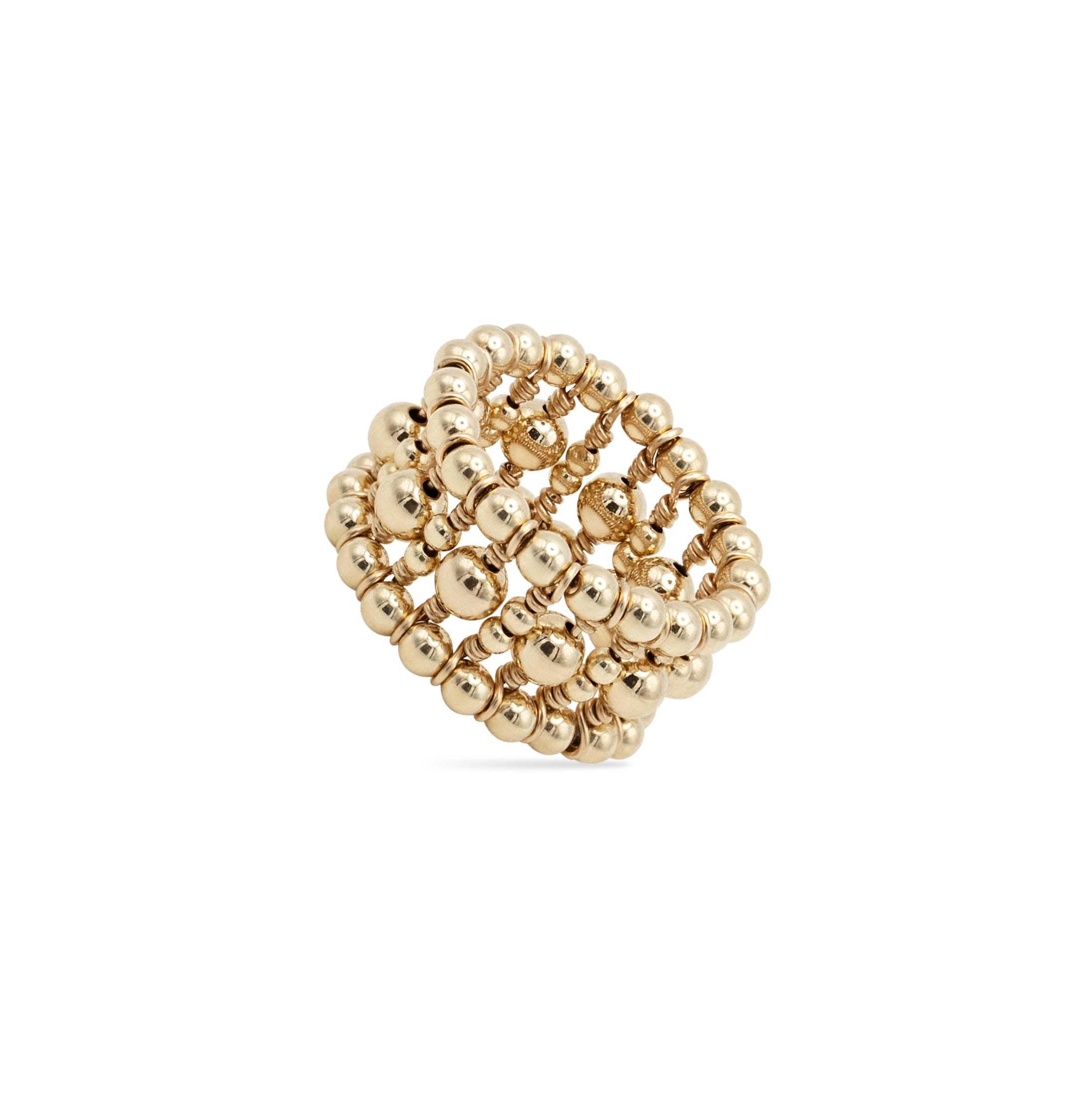 Pas De Marque Women's Gold-filled Beaded Ring La Bague Mini