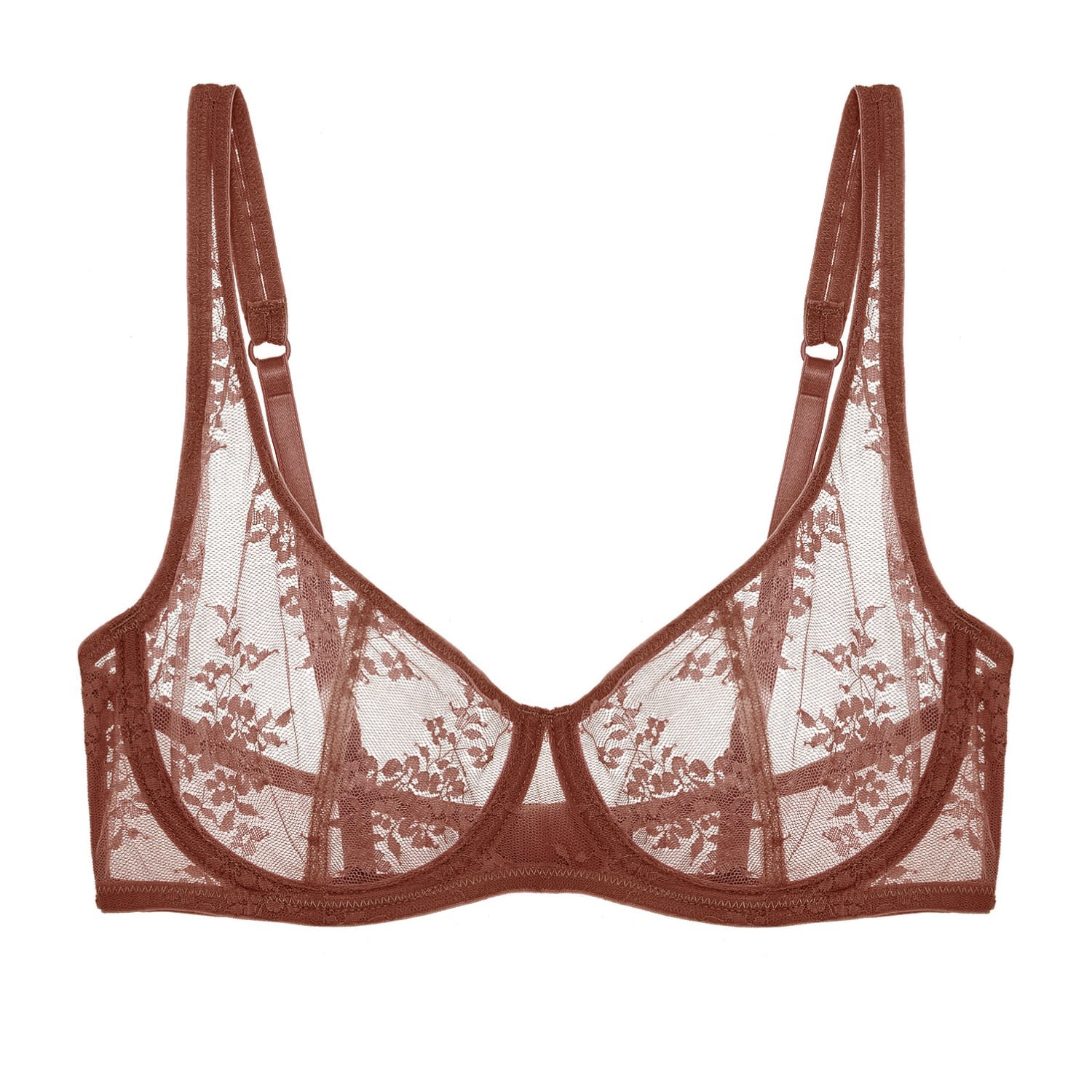 Women&rsquo;s Brown Romy Demi Bra Pecan | 36E | Journelle