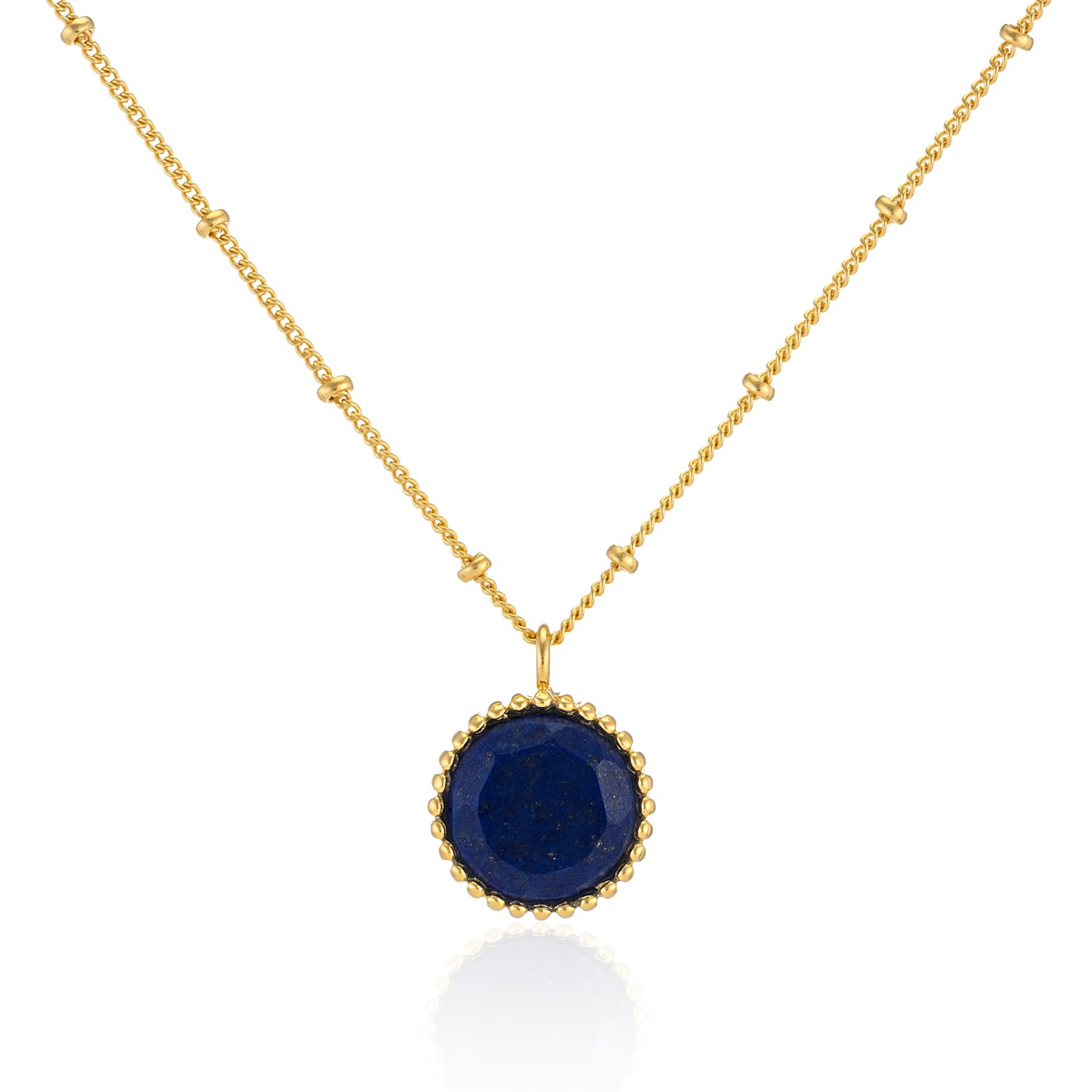 Auree Jewellery Women's Blue / Gold Barcelona September Birthstone Necklace Lapis Lazuli