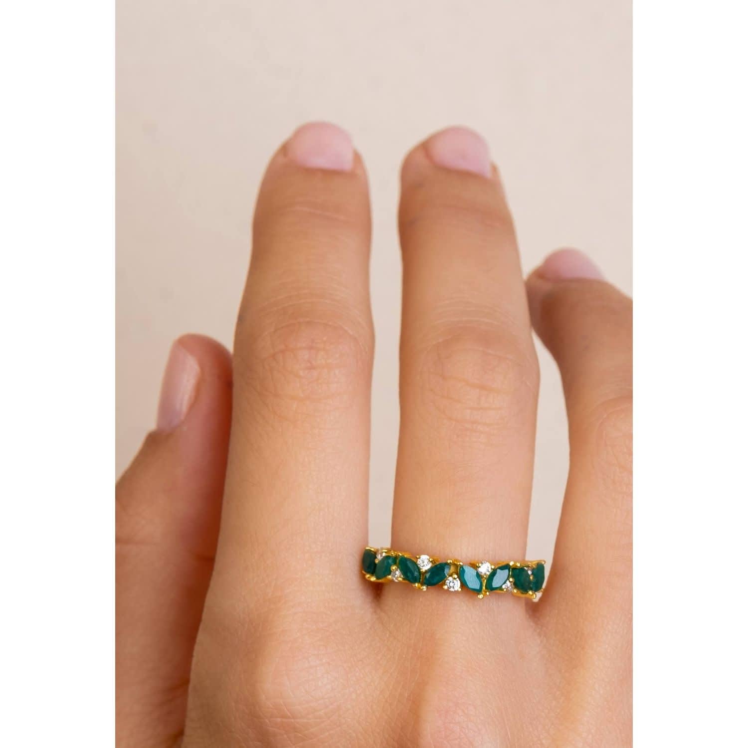Green birthstone shop ring