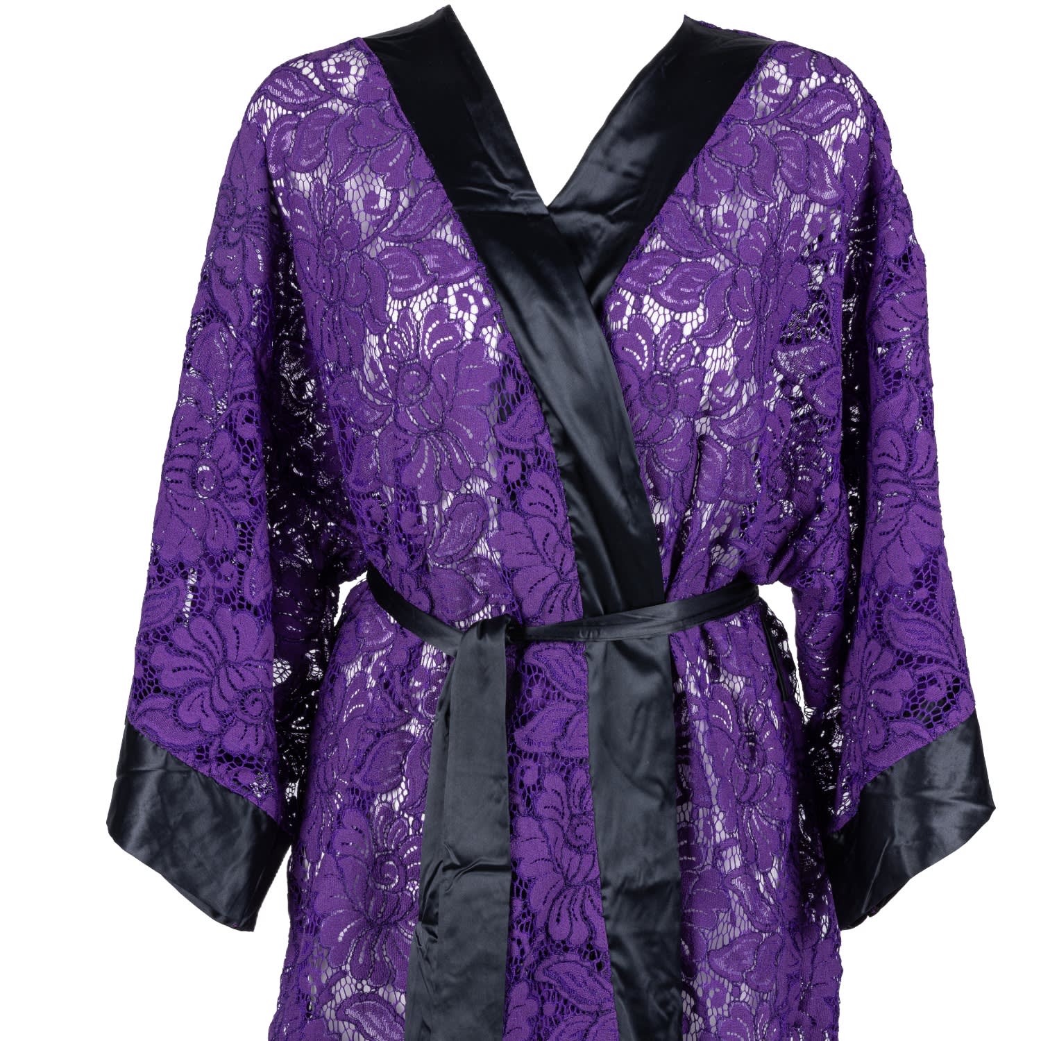 Les Jupons De Tess Women's Black / Purple Vogue Kimono In Blue
