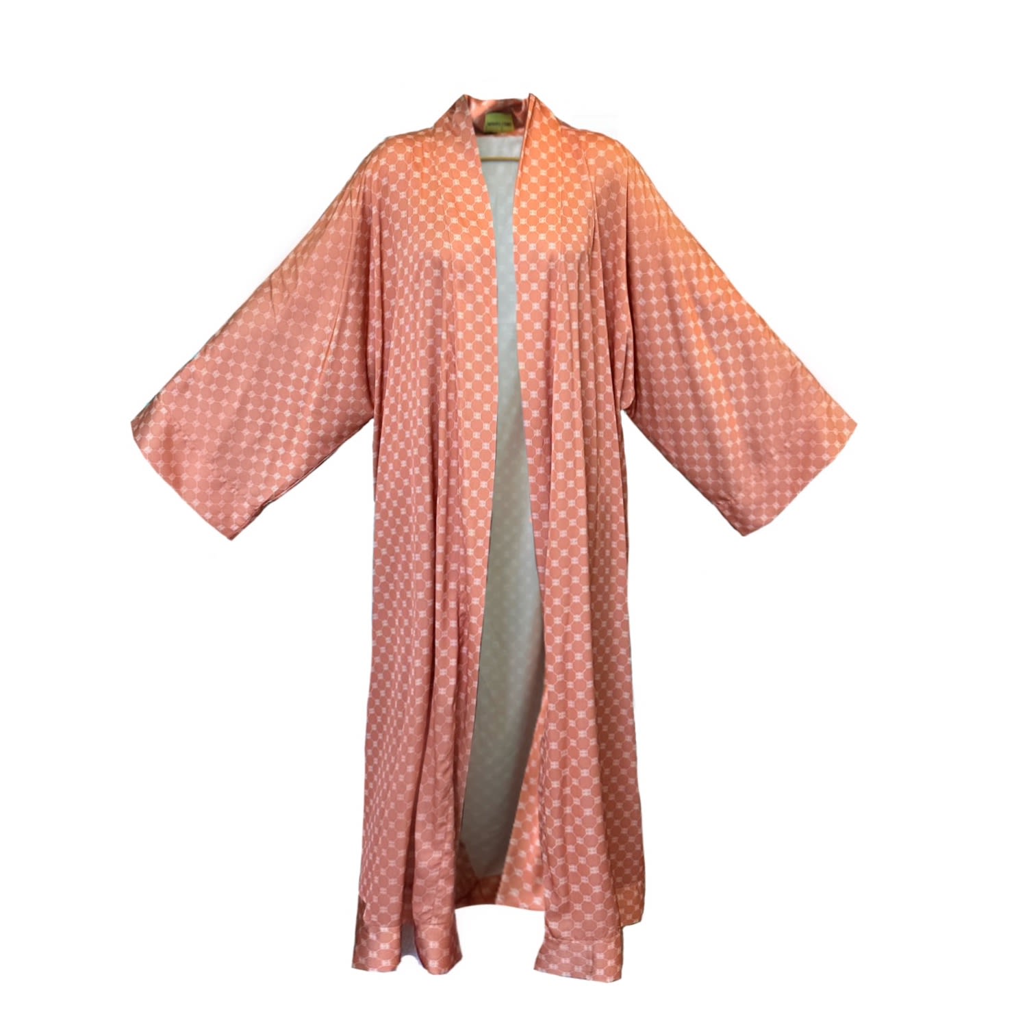 Women’s Yellow / Orange / Brown Apricot Satin Open Abaya Kaftan One Size Janara Jones