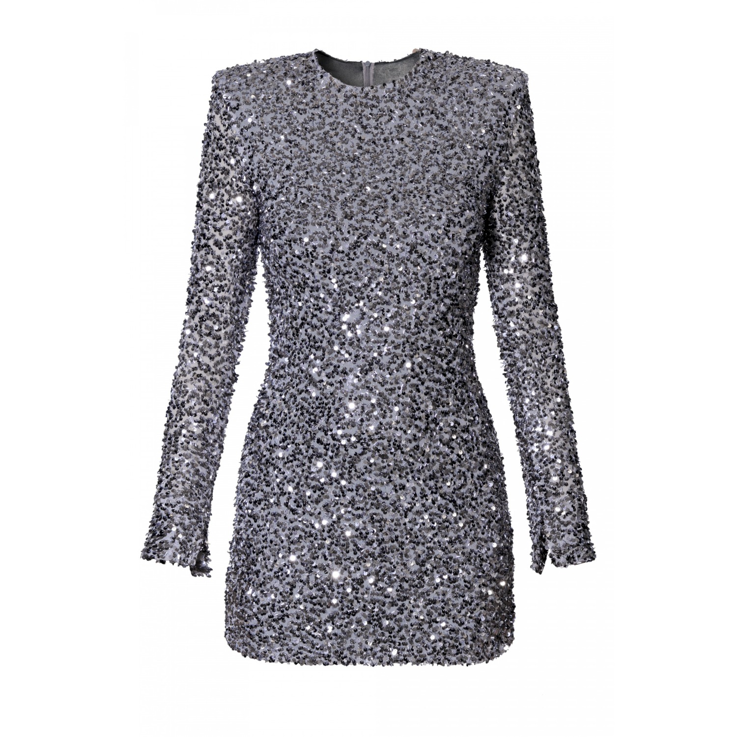 Aggi by Halewski Jackie Sequin Mini Dress - Silver