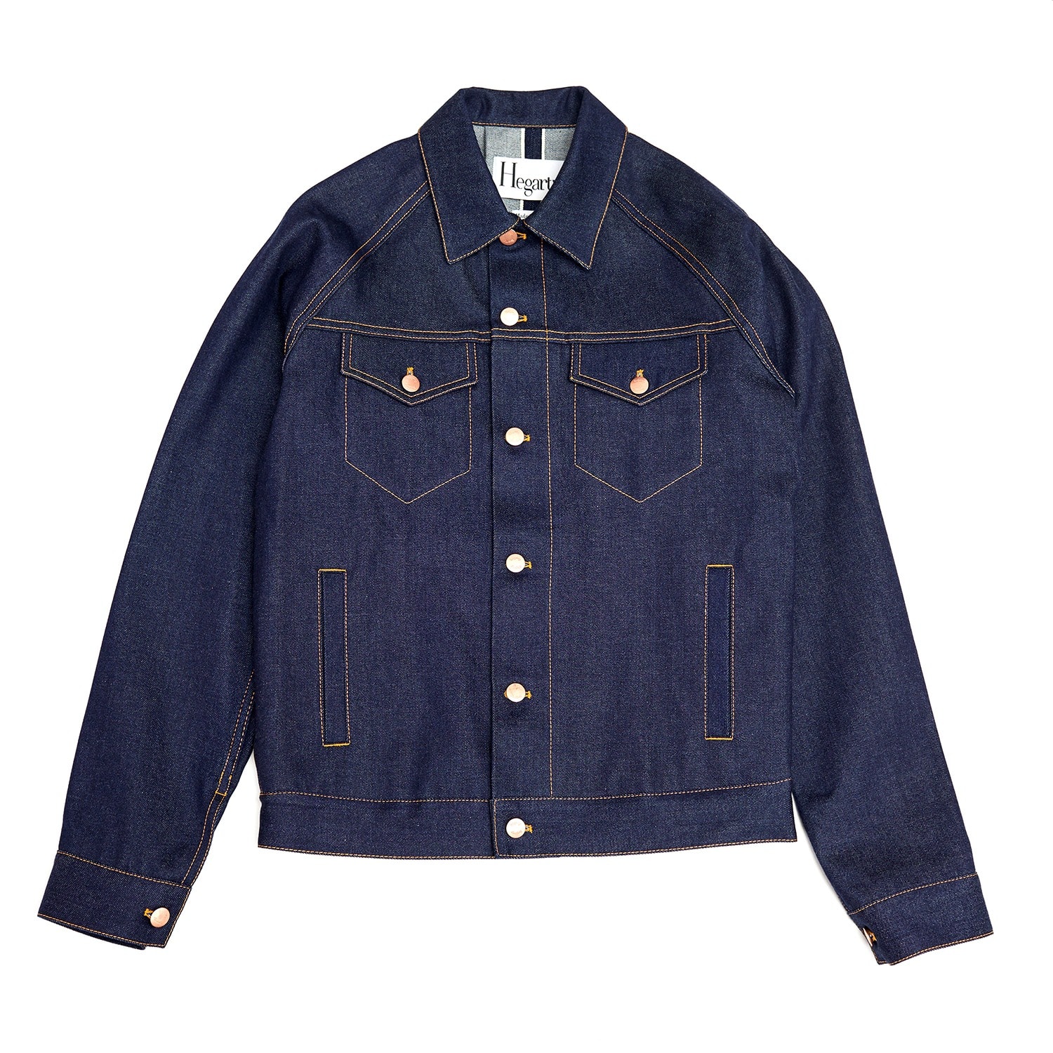 Blue Women's Denim Jacket In Indigo Selvedge | Extra Large | Hegarty