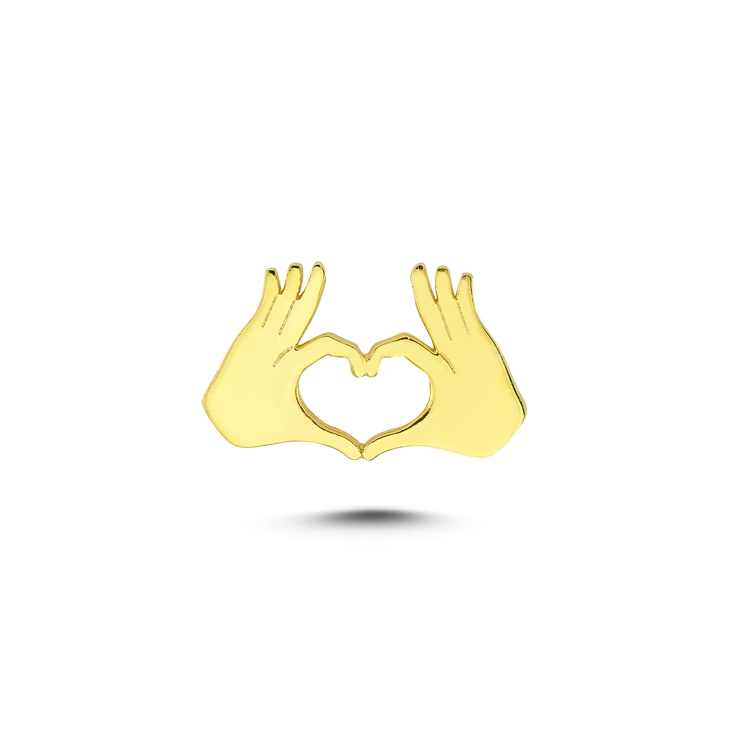 Ecce | Artisan Diamonds Women's Gold 925k Sterling Silver Heart In My Finger Mini Pin In Gold