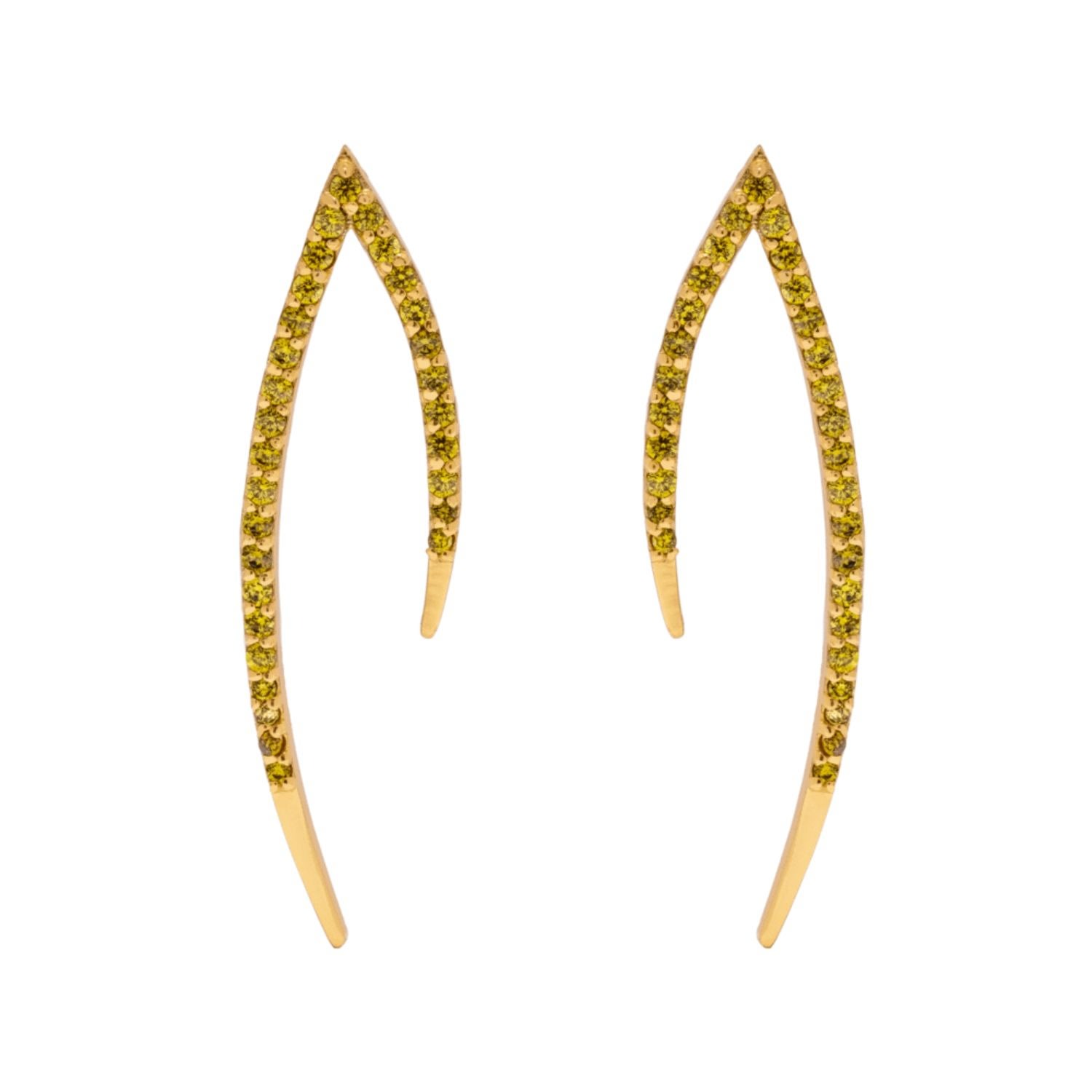 Women’s Green / Gold Green Goldplated Fez Earrings Lavani Jewels