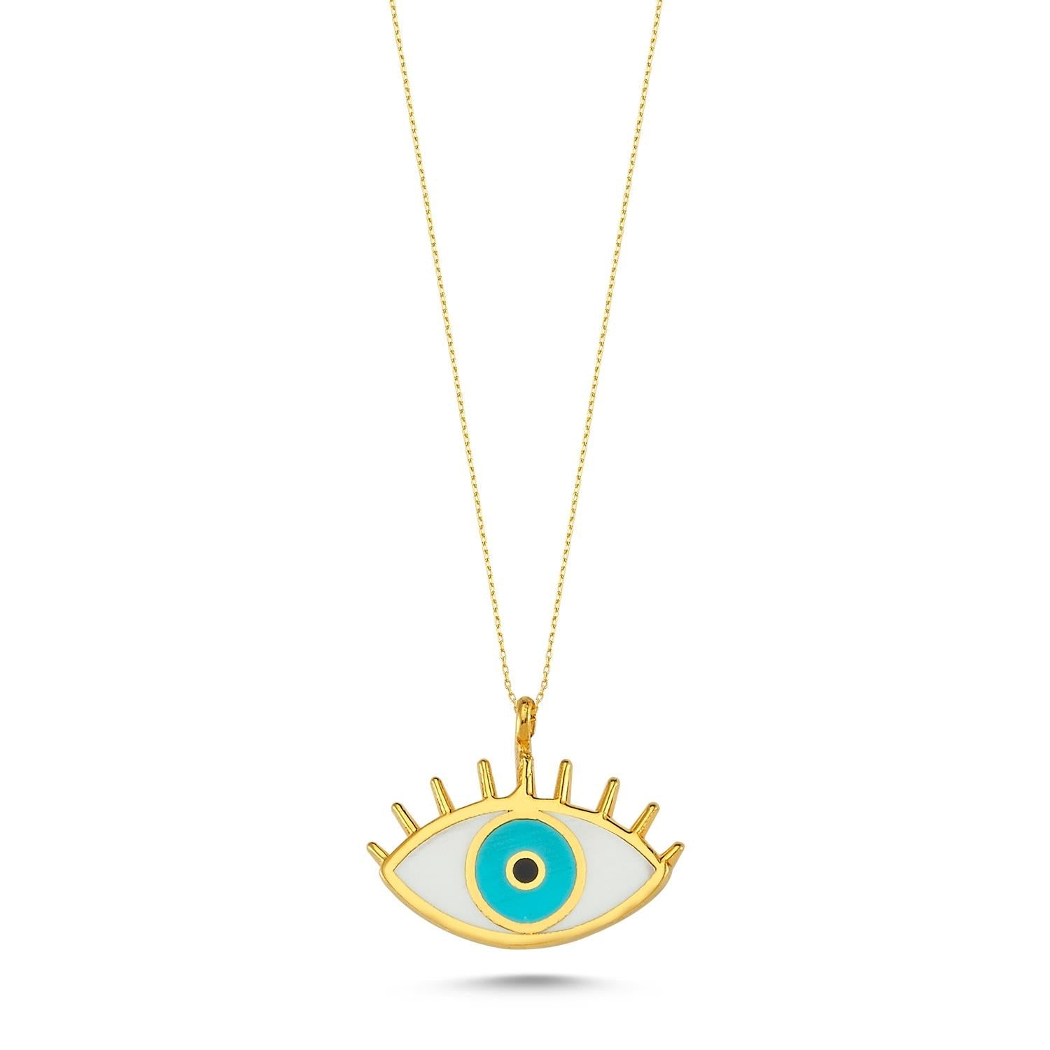 Spero London Women's Evil Eye Eyelash Sterling Silver Gold Vermeil Necklace In Gold