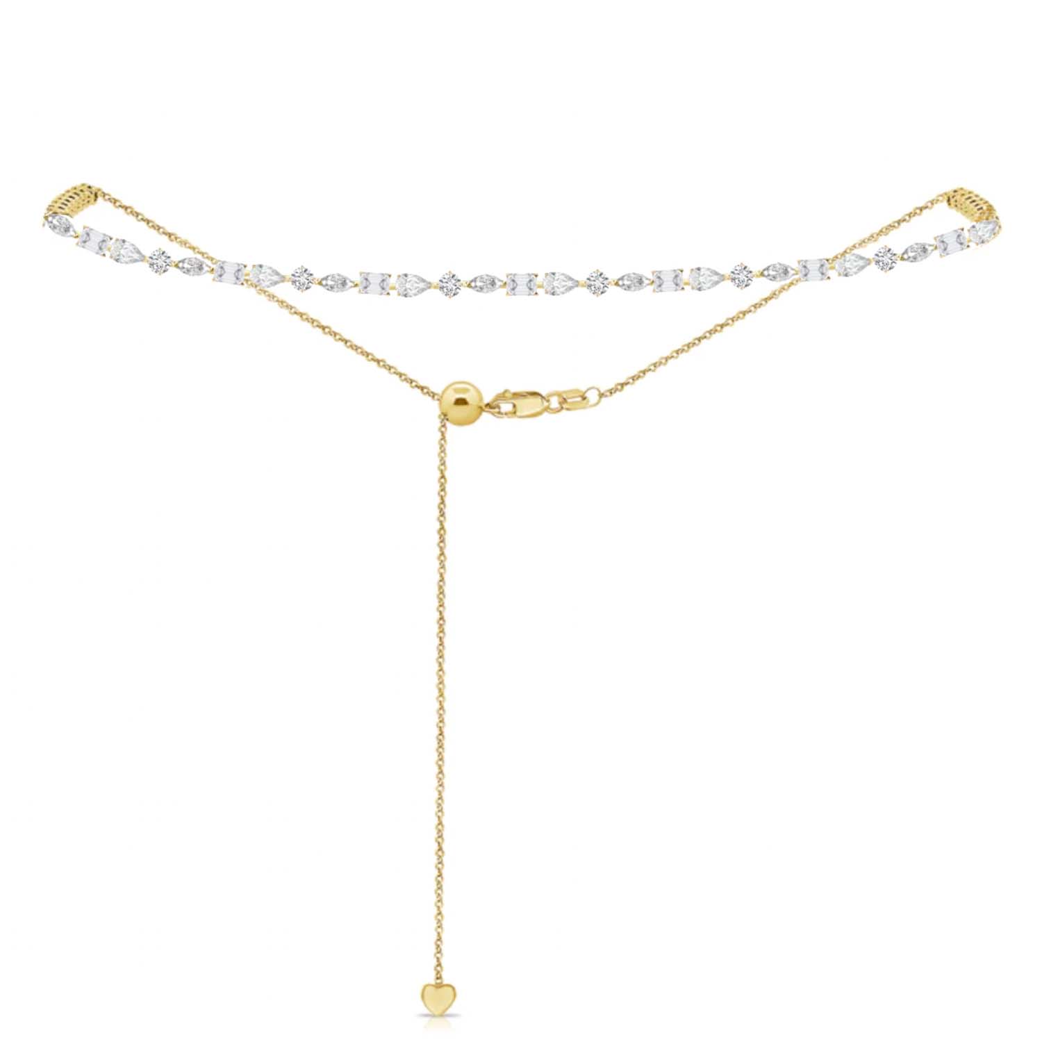 Women’s Gold Multishape Halfway Adjustable Bolo Tennis Chocker 770 Fine Jewelry