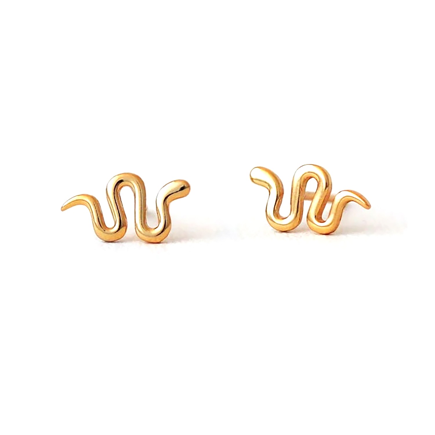 Gold Snake Stud Earrings by VicStoneNYC Fine Jewelry