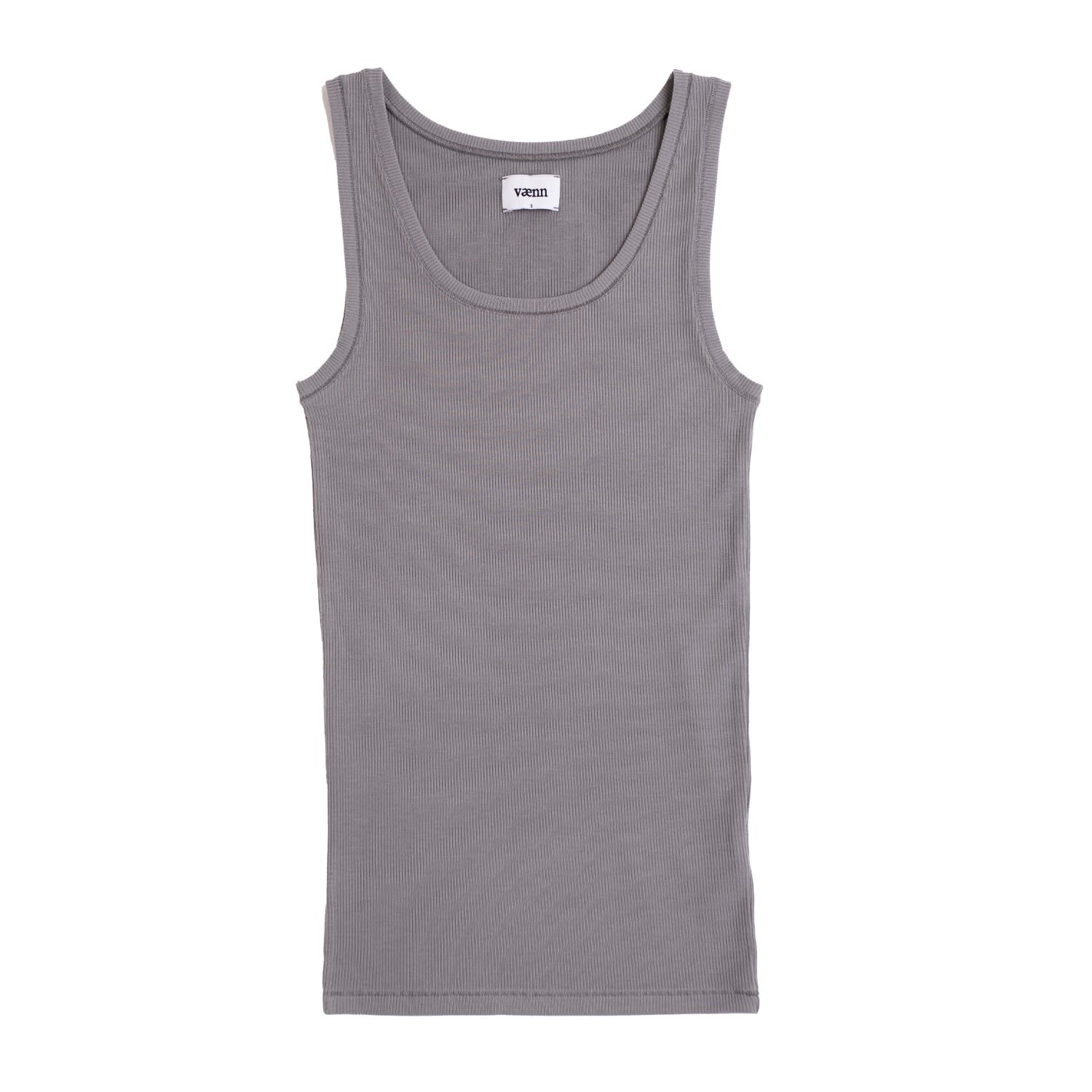 Vænn Women's Grey Rib Micro Tank Smoke In Grey