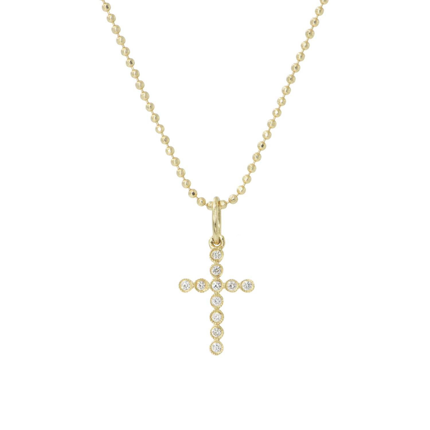 Kamaria Women's Diamond Cross Necklace In Gold Bezel - Mini In Gold