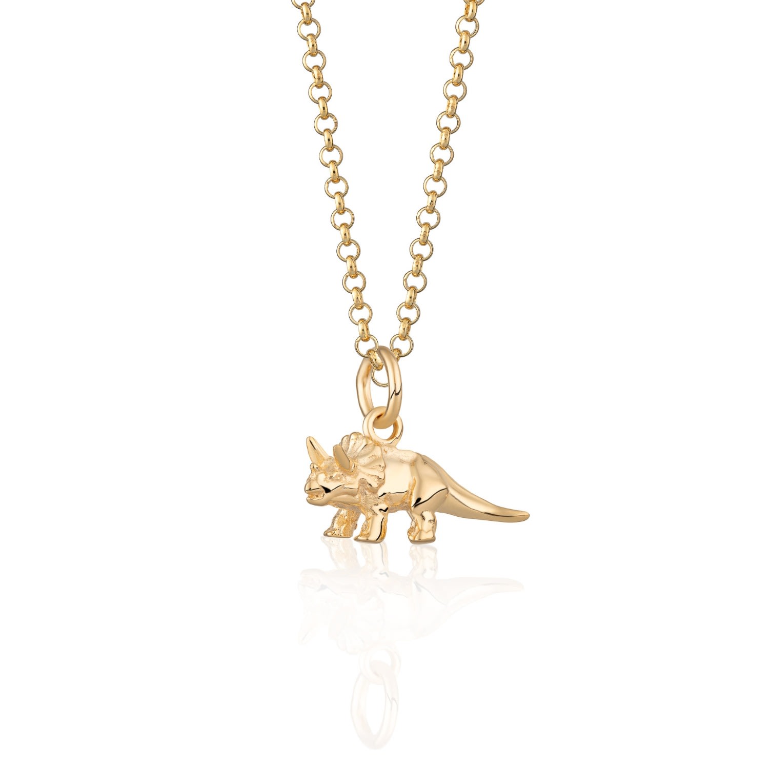 Scream Pretty Women's Gold Triceratops Dinosaur Necklace