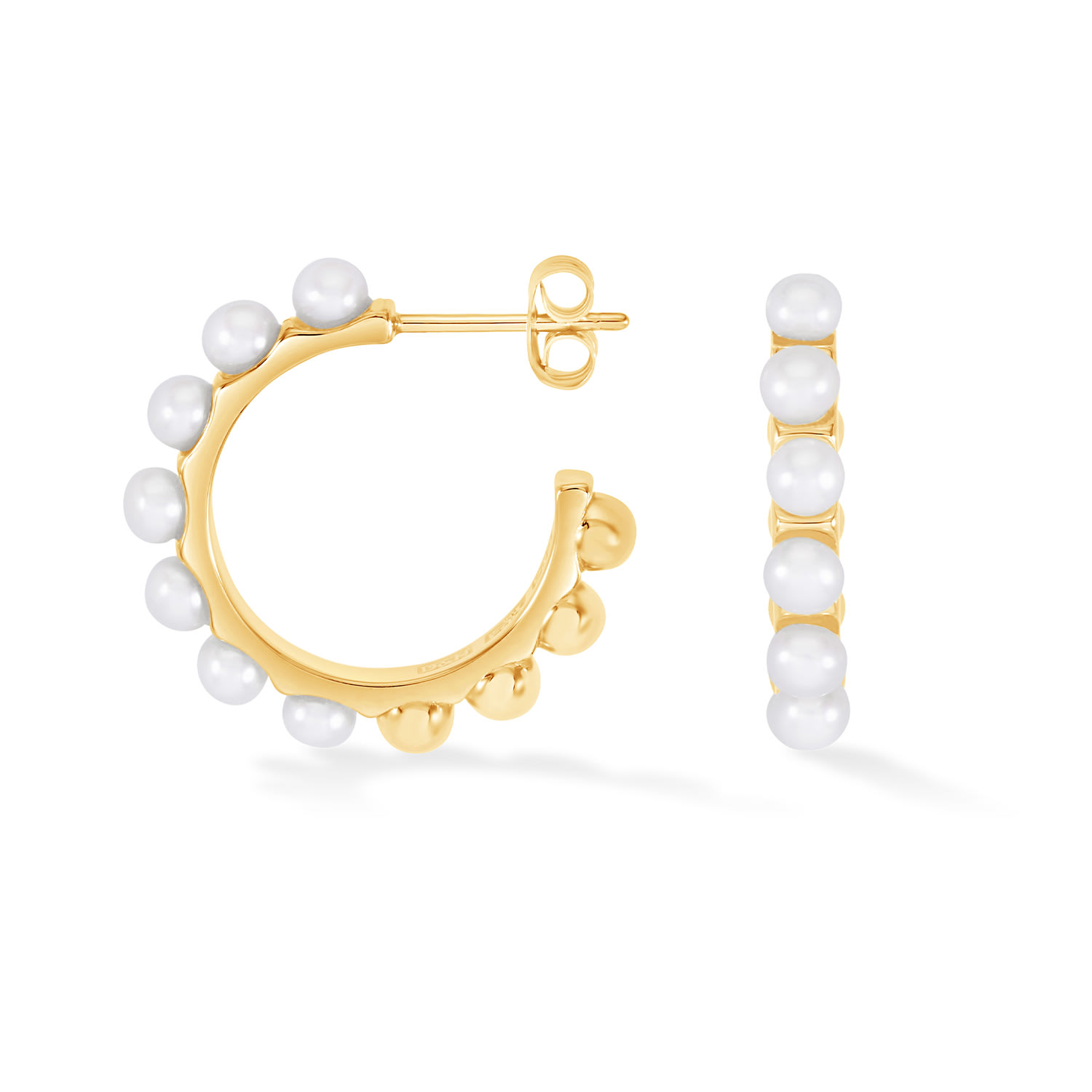 Dower & Hall Women's Large White Timeless Pearl Hoops In Gold Vermeil In Gold
