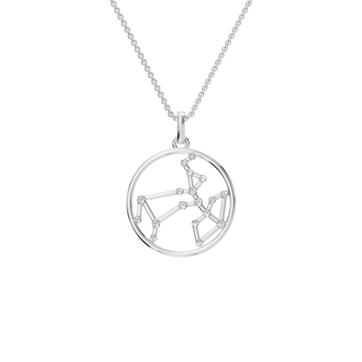 Aya Fine Jewelry Women's White / Yellow / Rose Gold Eighteen Kt Leo Astrology Diamond Medallion Necklace In Metallic