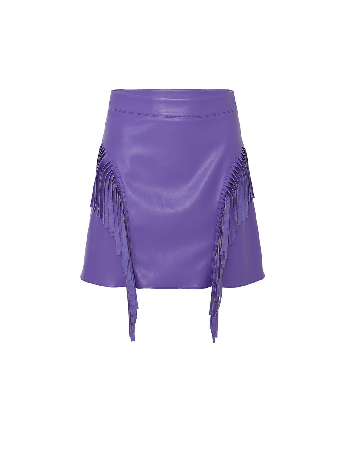 Shop Nocturne Women's Pink / Purple Fringe Faux Suede Purple Mini Skirt In Pink/purple