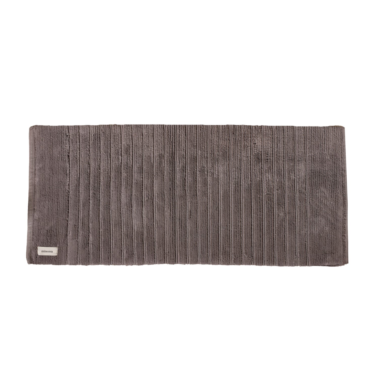 Misona Organic Cotton Bath Runner Mat - Dark Grey In Grey