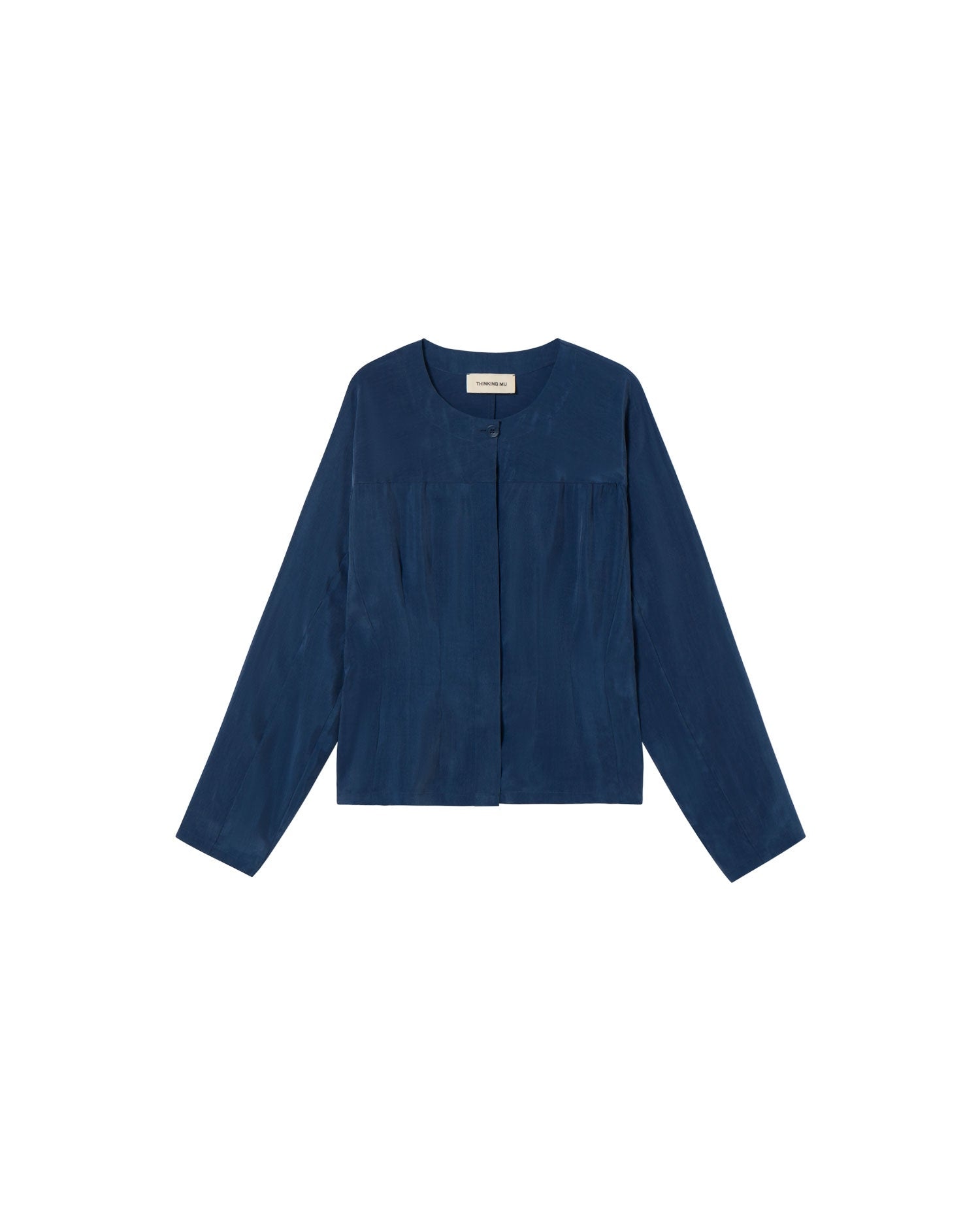 Thinking Mu Women's Cupro Blue Blouse Briana In Blue