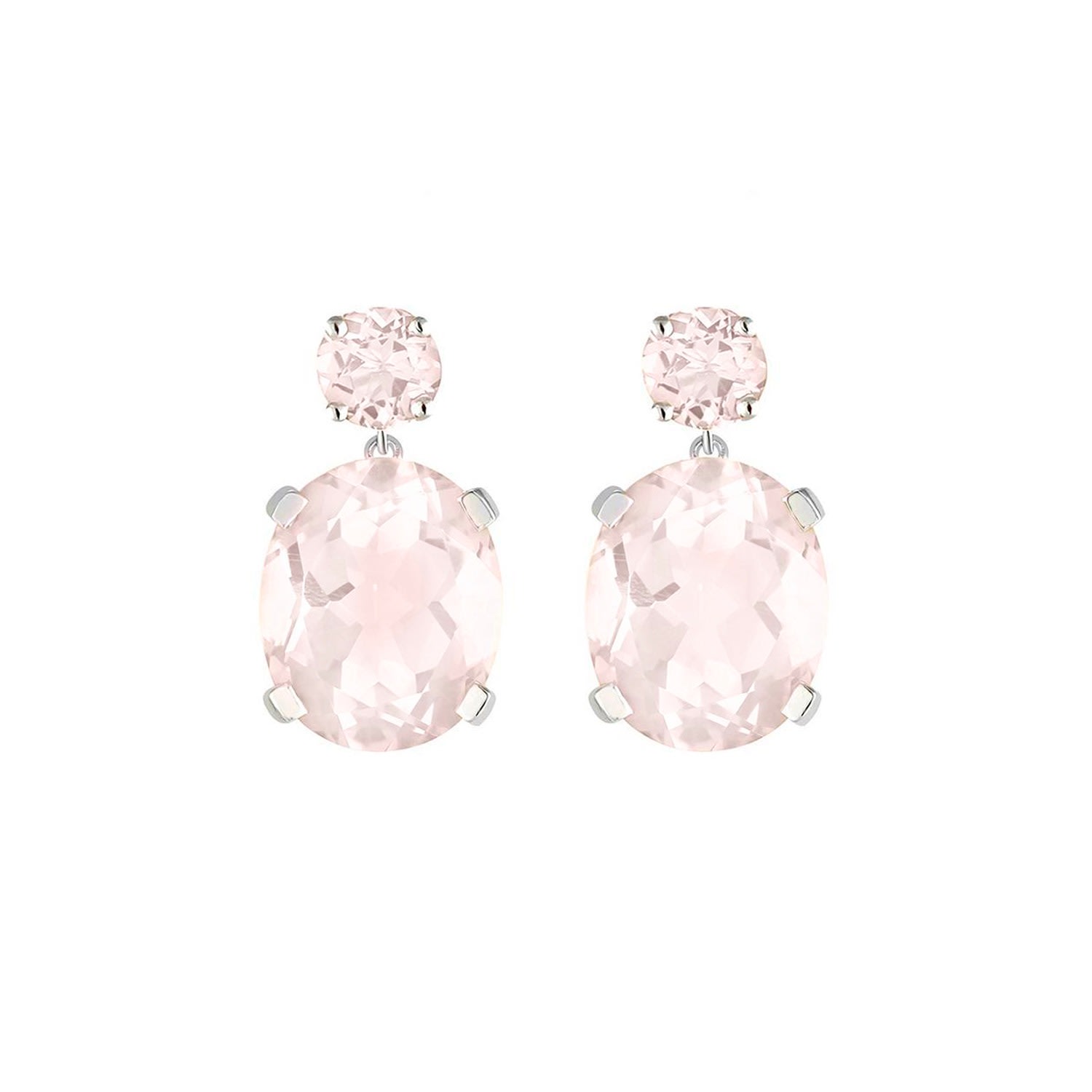 Women’s Pink / Purple Rose Quartz Drop Earrings Augustine Jewels