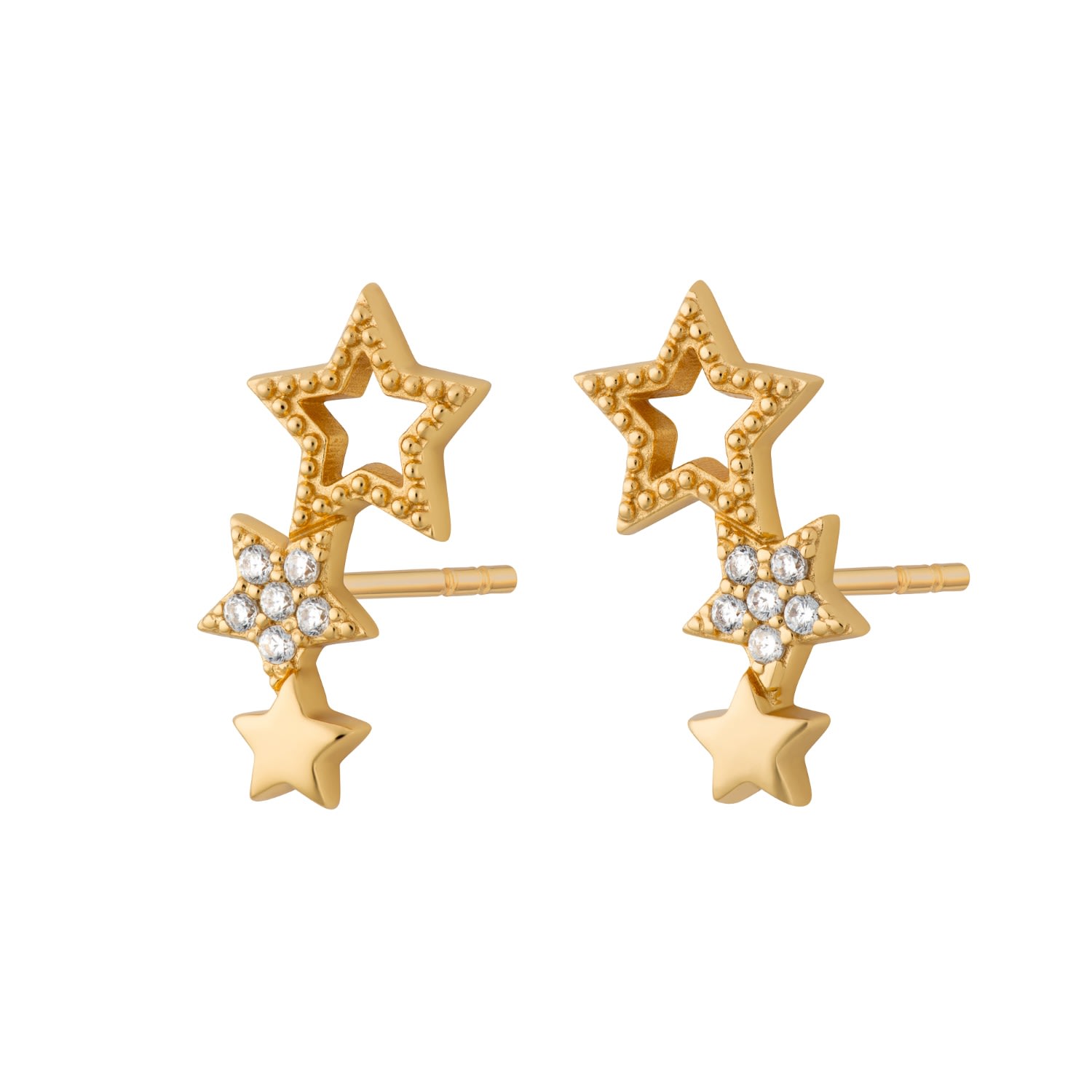 Shop Scream Pretty Women's Gold Star Ear Climber Stud Earrings