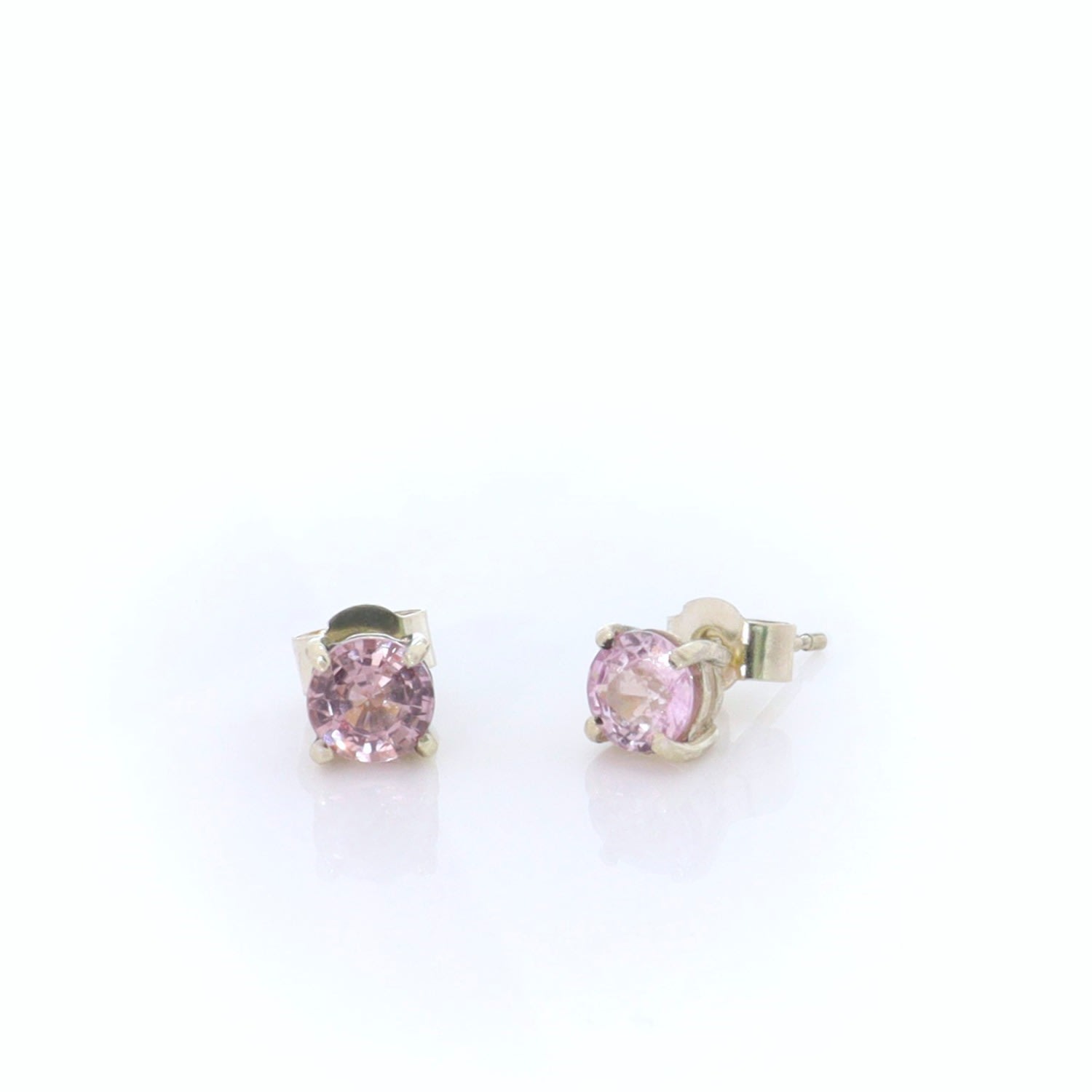 Women’s White / Pink / Purple Pink Sapphire White Gold Stud Earrings Gabriella Alicia