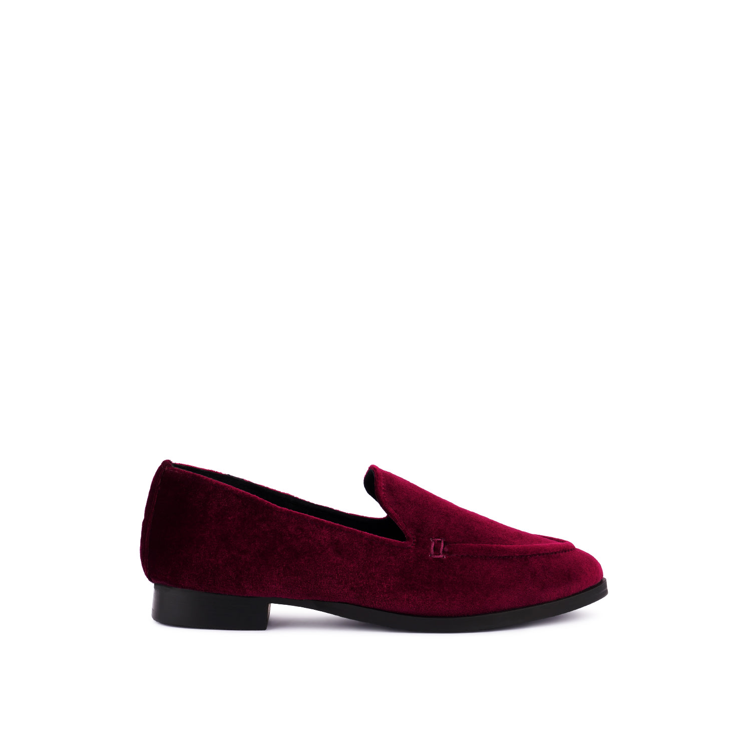 Rag & Co Women's Red Luxe-lap Burgundy Velvet Handcrafted Loafers By