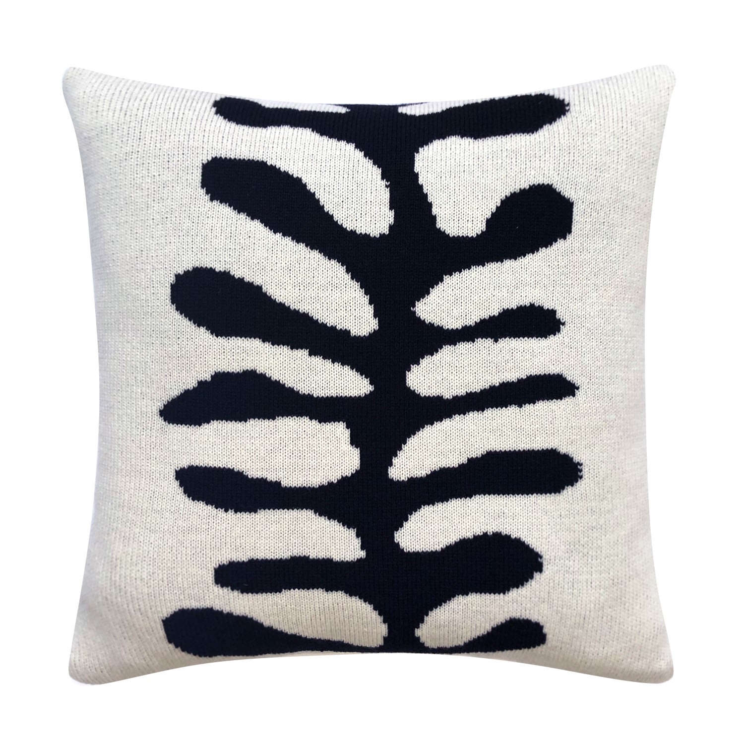 Organic Shape Wool & Cashmere Knitted Cushion White Ingmarson