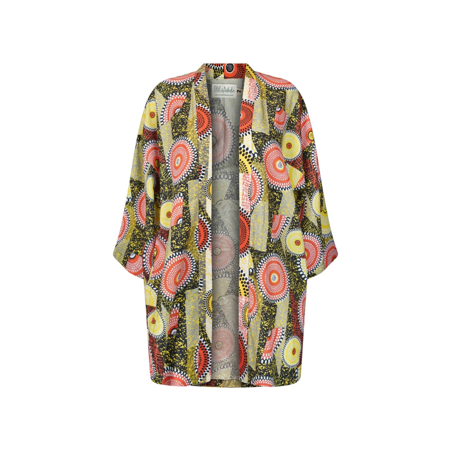 Oliveankara Women's Grey / Yellow / Orange Onile Unisex Afromono - Grey - Red - Yellow Dreamy Mirage In Grey/yellow/orange