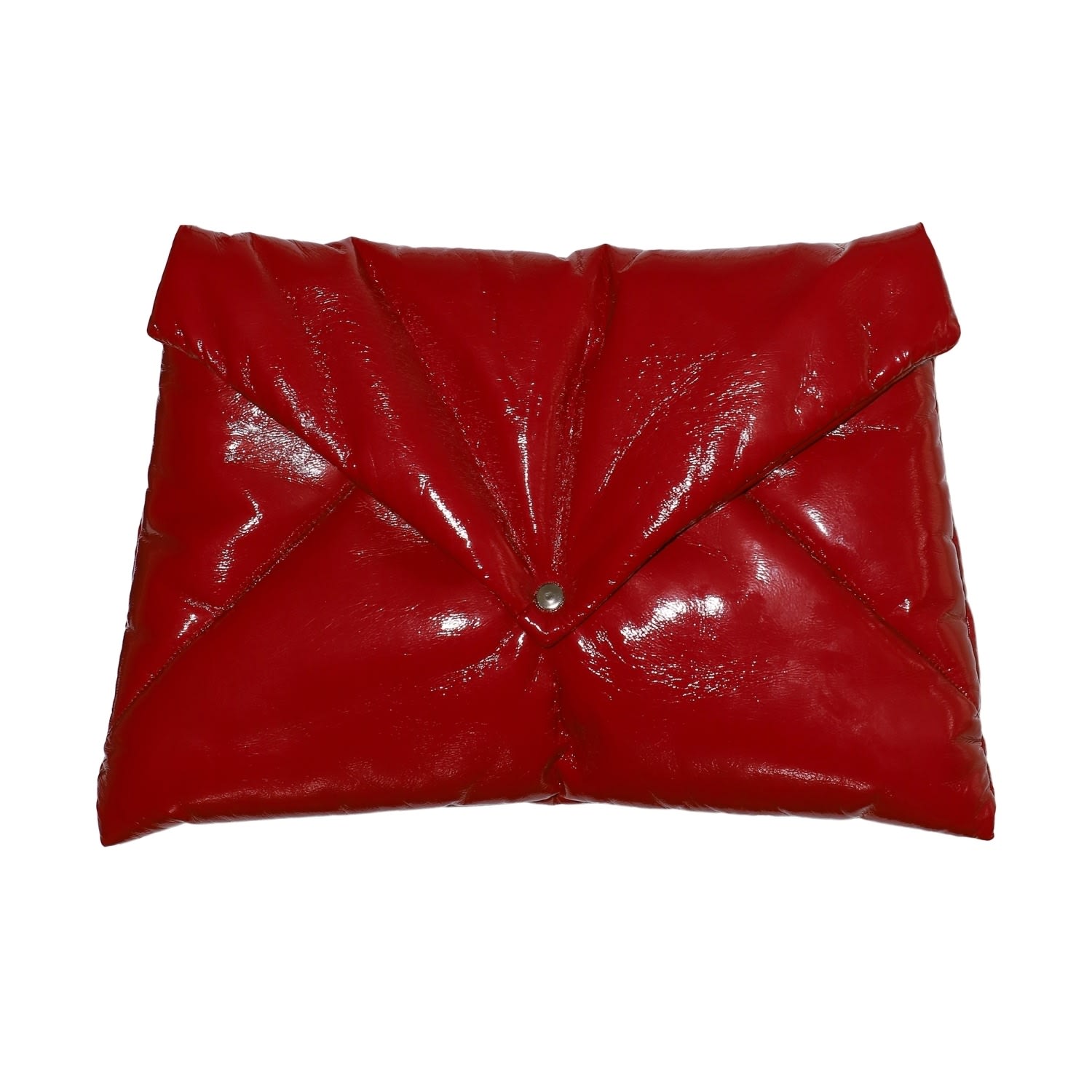 Julia Allert Women's Glossy Patent Envelope Clutch Bag Red In Red