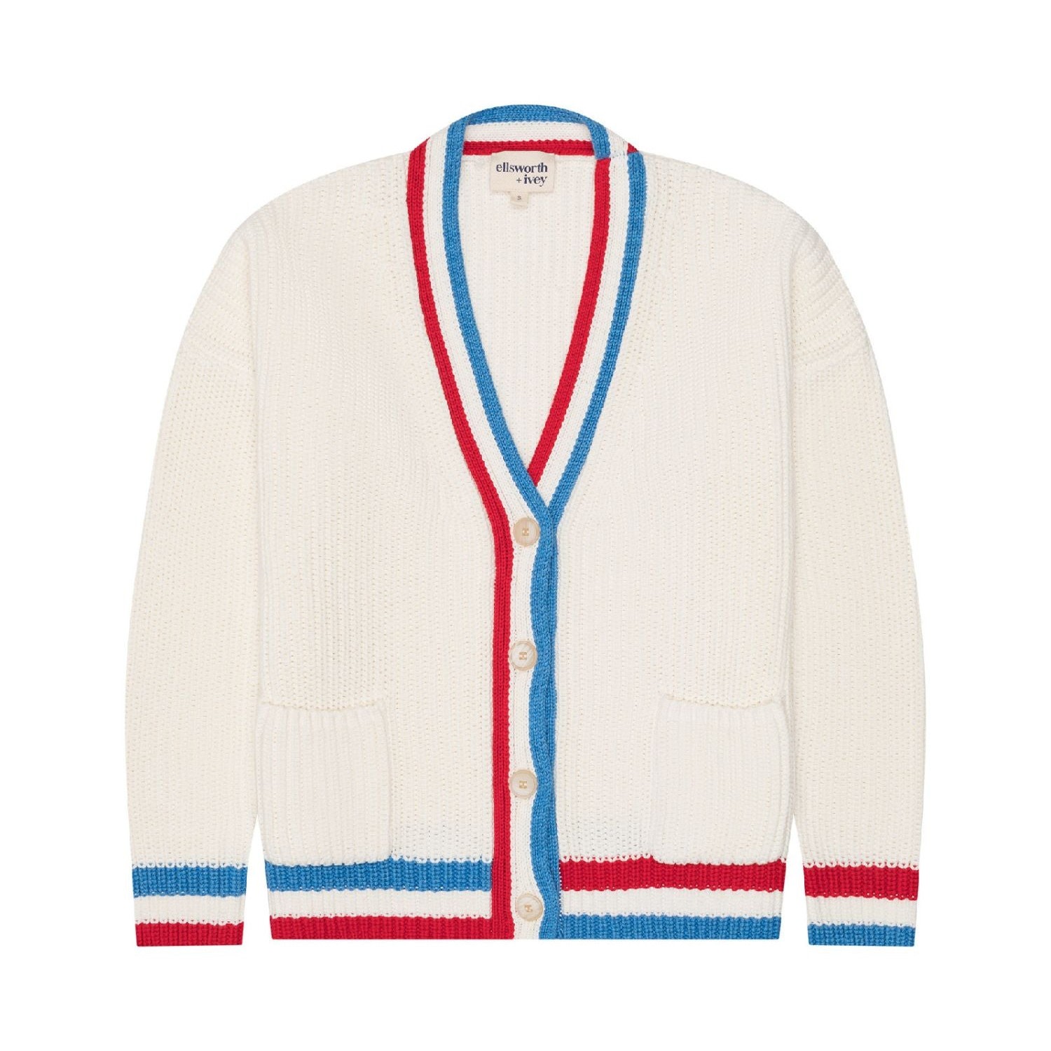 Ellsworth & Ivey Women's White Billy Knit Cardigan - America