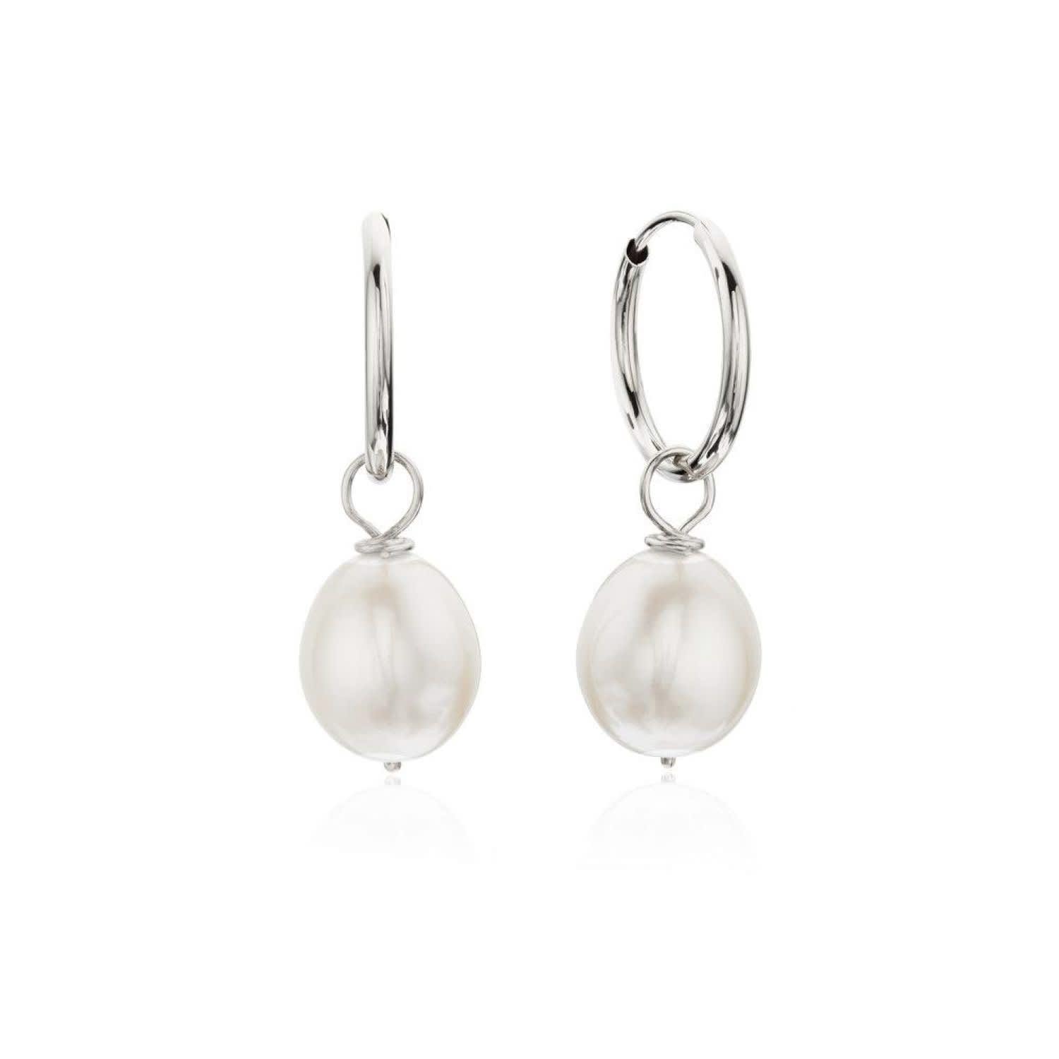 Hoop and pearl earrings best sale