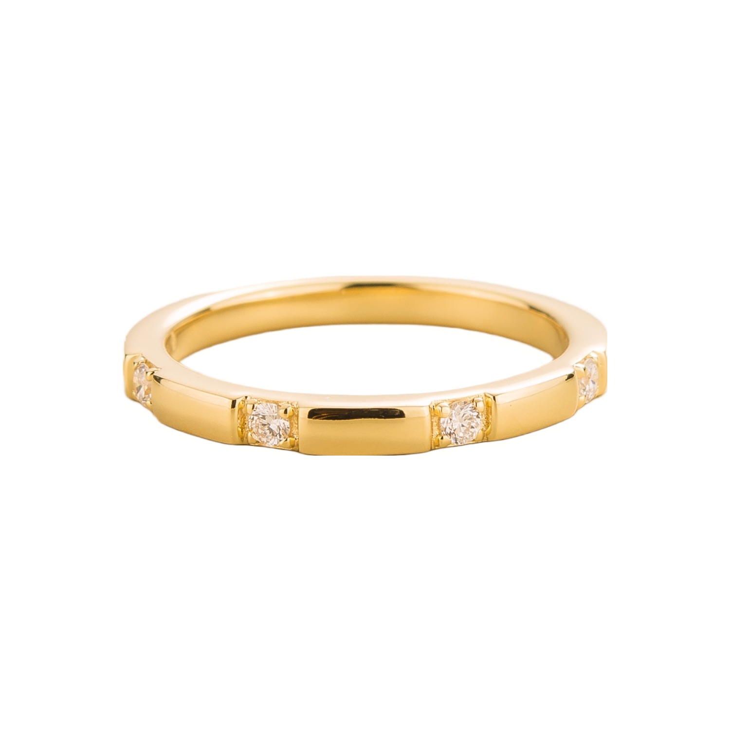 Women’s White / Gold Balans Ring In Diamond Juvetti