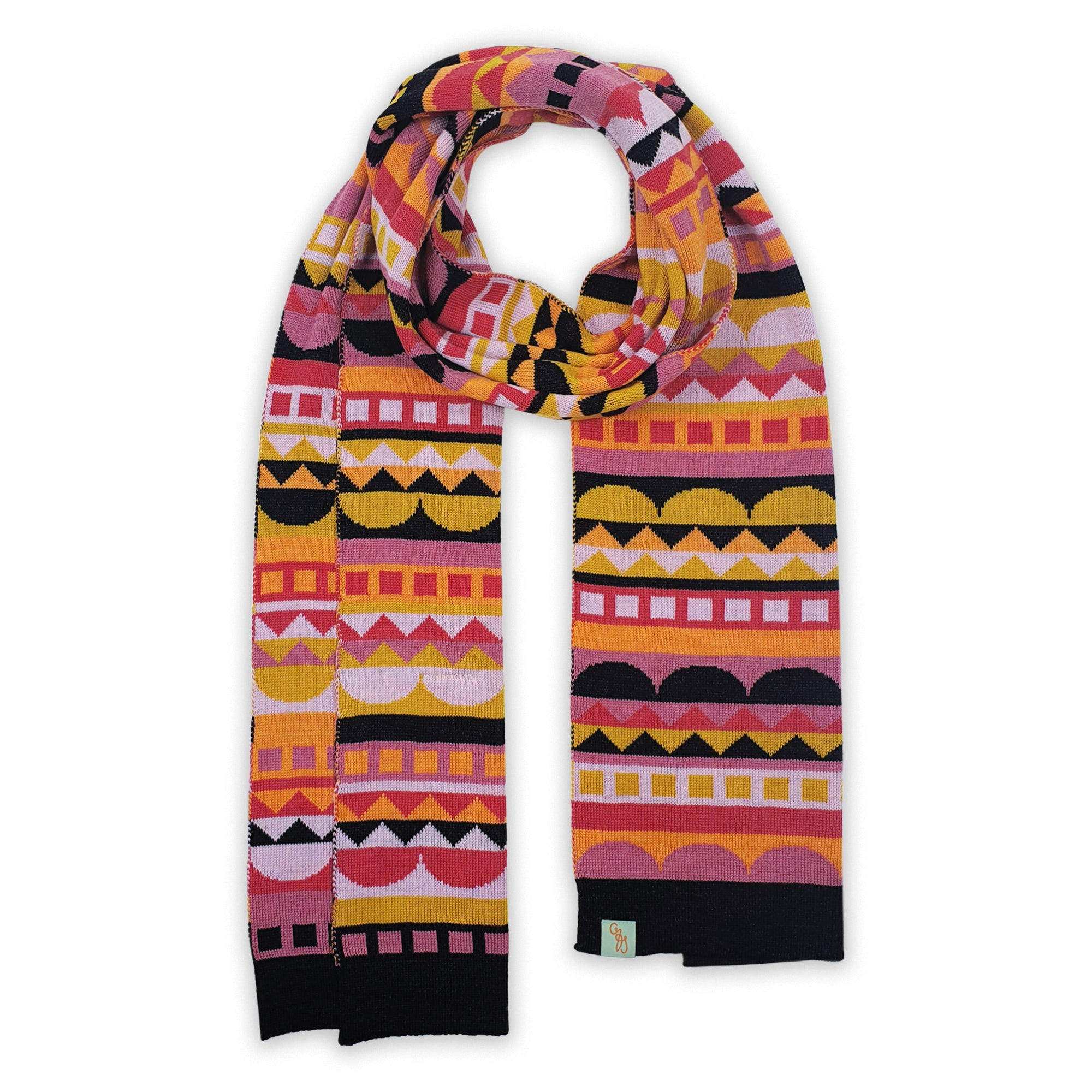 Otto & Spike Women's Scarves - Folk - Merino - Black