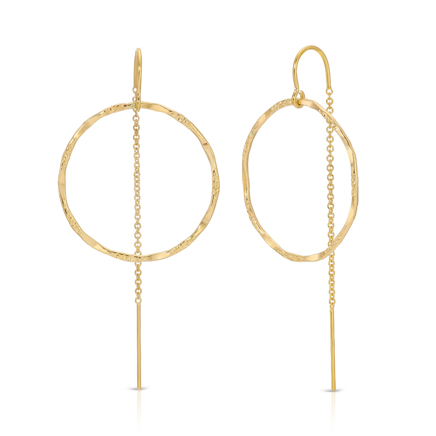 Heather Hawkins Jewelry Women's Medium Filigree Hoop Threader Earrings - Gold-filled - Twenty Six Millimeters In Gold