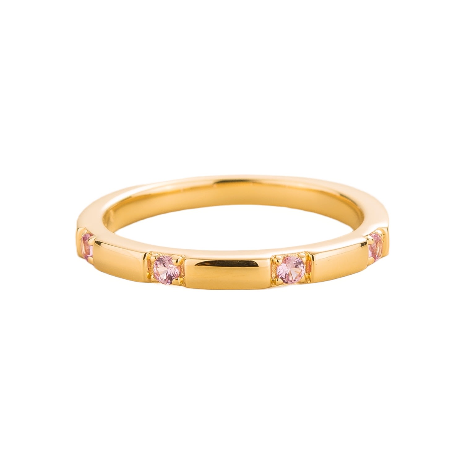 Juvetti Women's Gold / Pink Balans Ring In Pink Sapphire In Multi