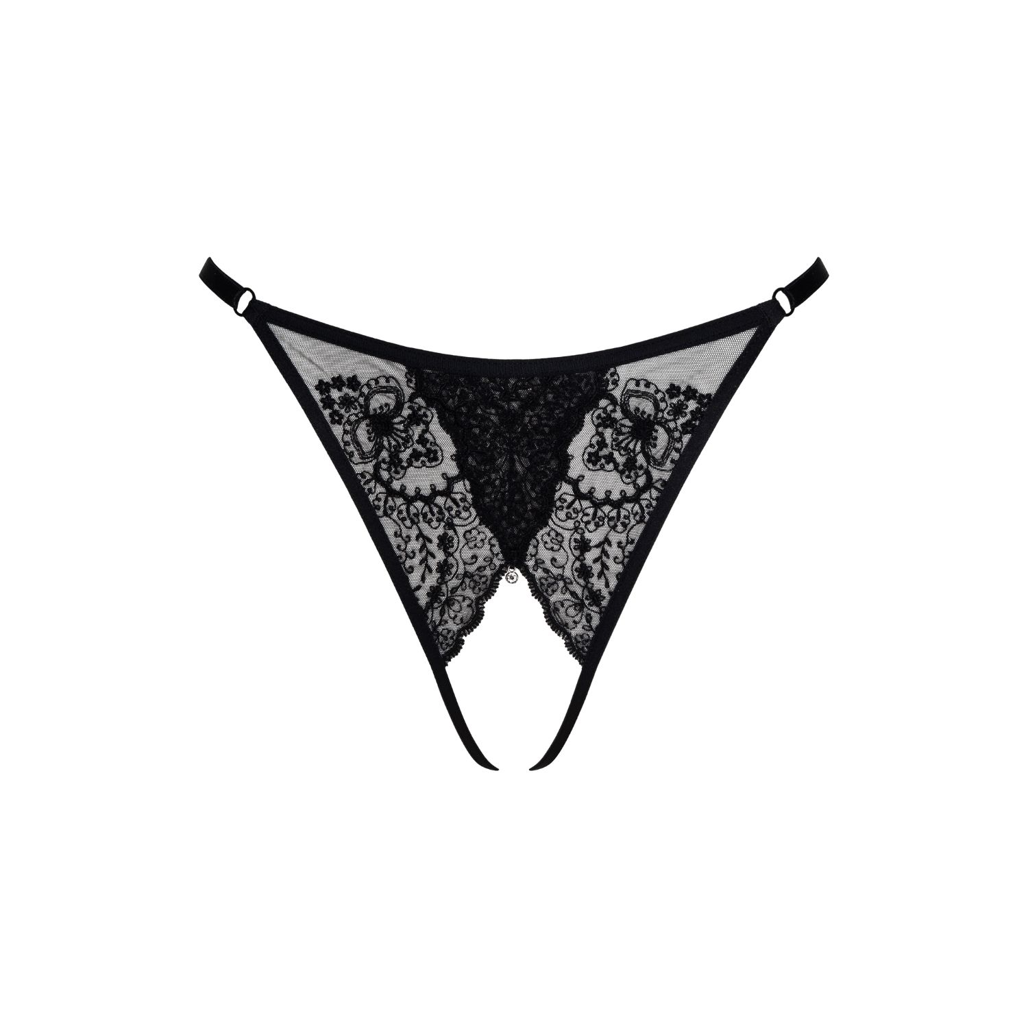 Bonbon Lingerie Women's Black Luna Ouvert G-string In Black