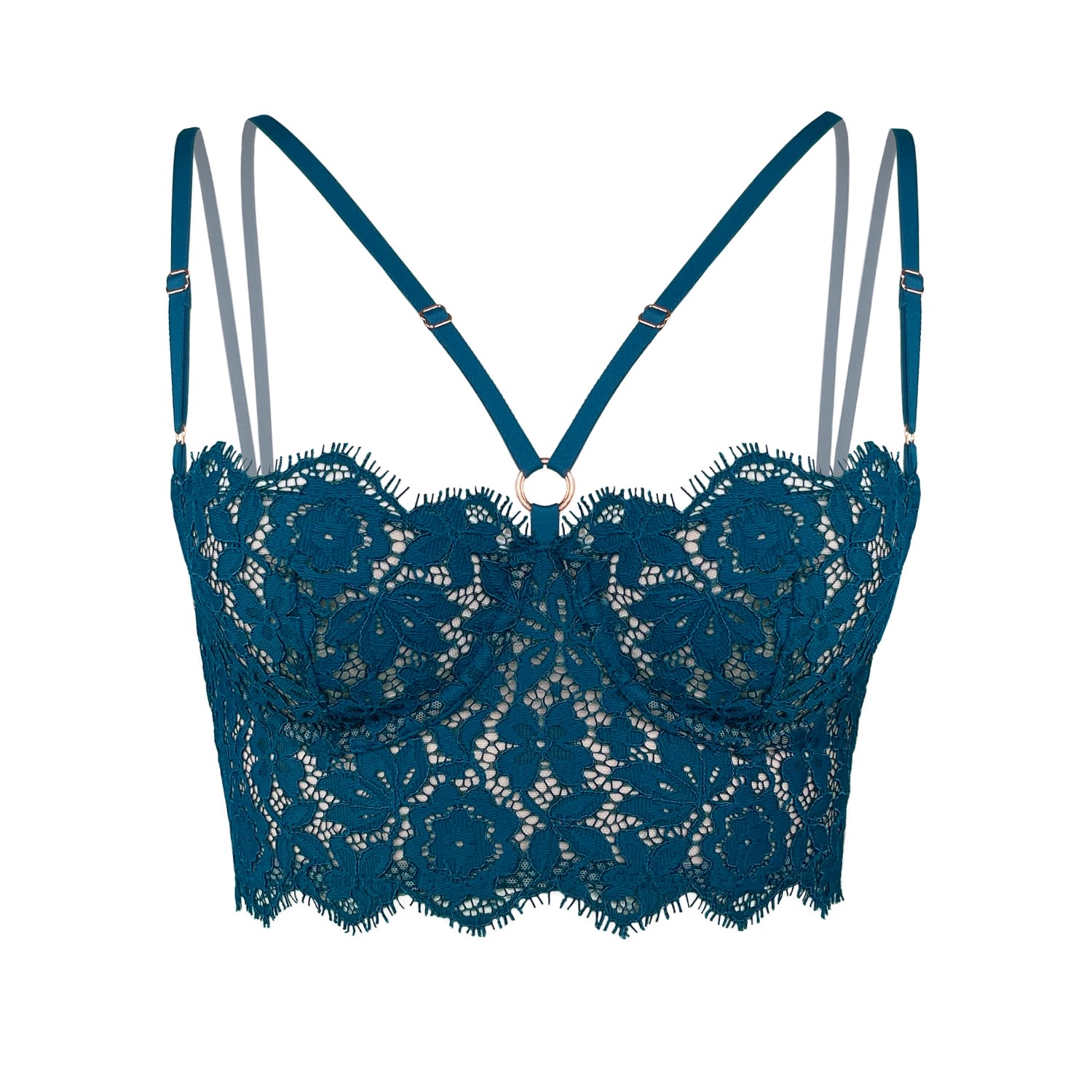 Monique Morin Lingerie Women's Blue Frisson Bustier Tourmaline In Blue