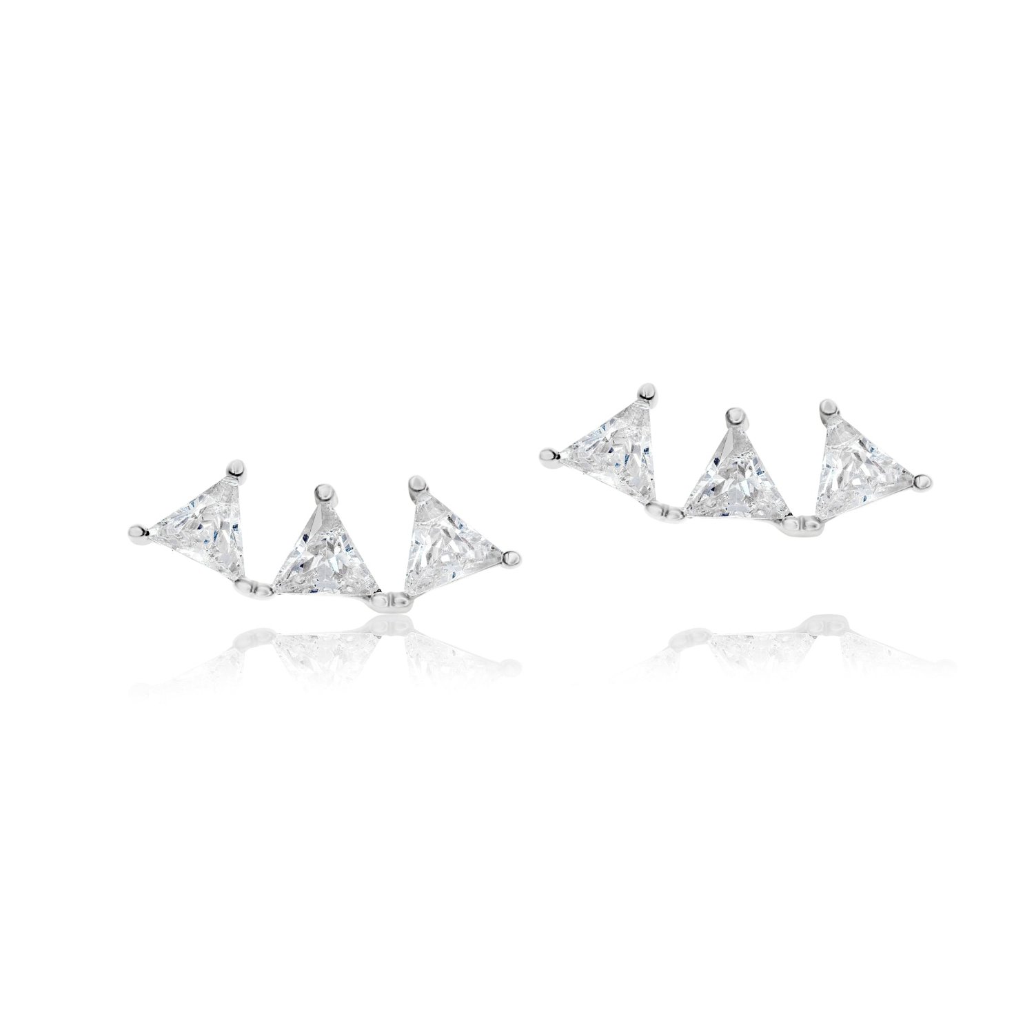Shymi Women's Three Stone Triangle Crawler - Silver In Metallic