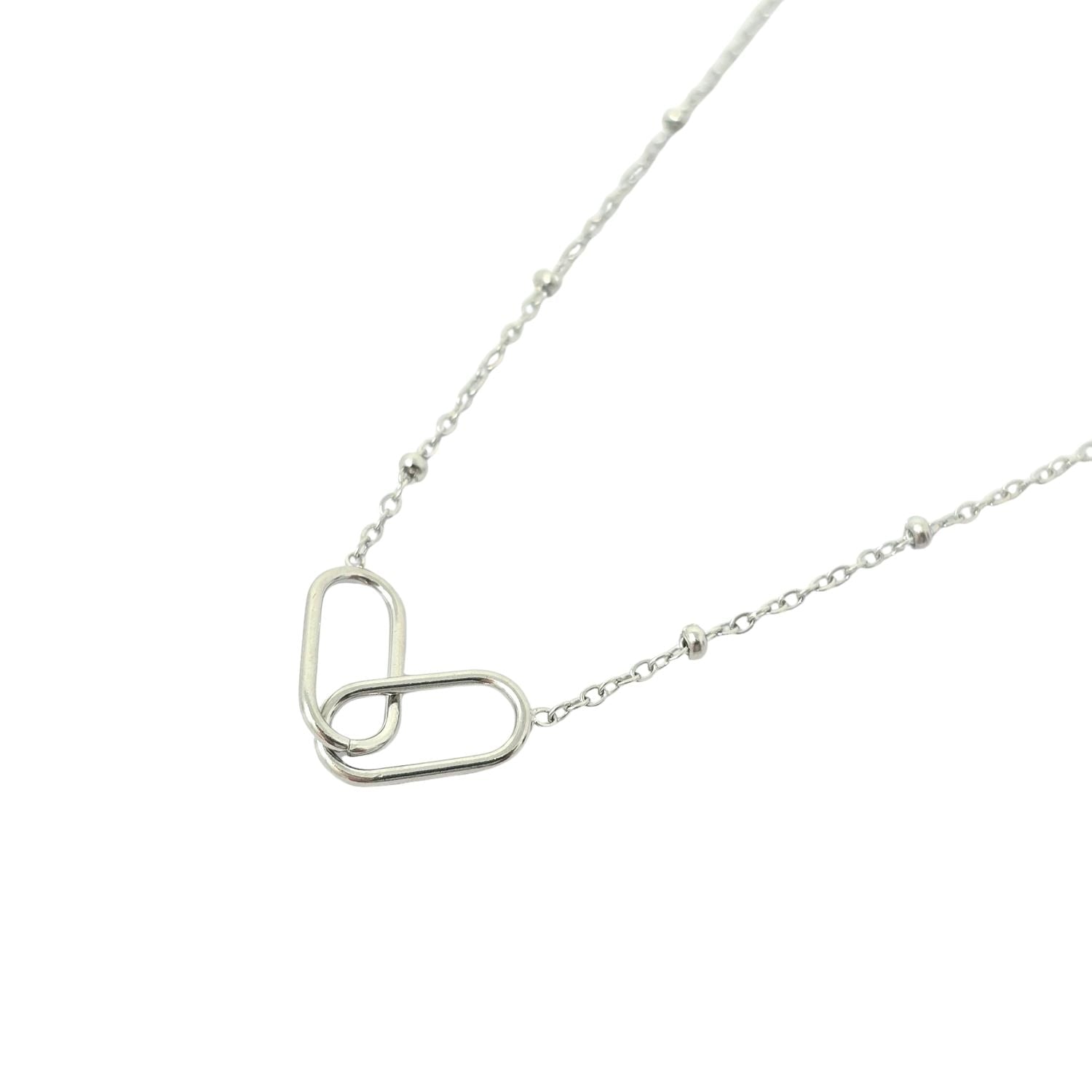 Harfi Women's Interlocking Paperclip Infinity Silver Necklace In Silver