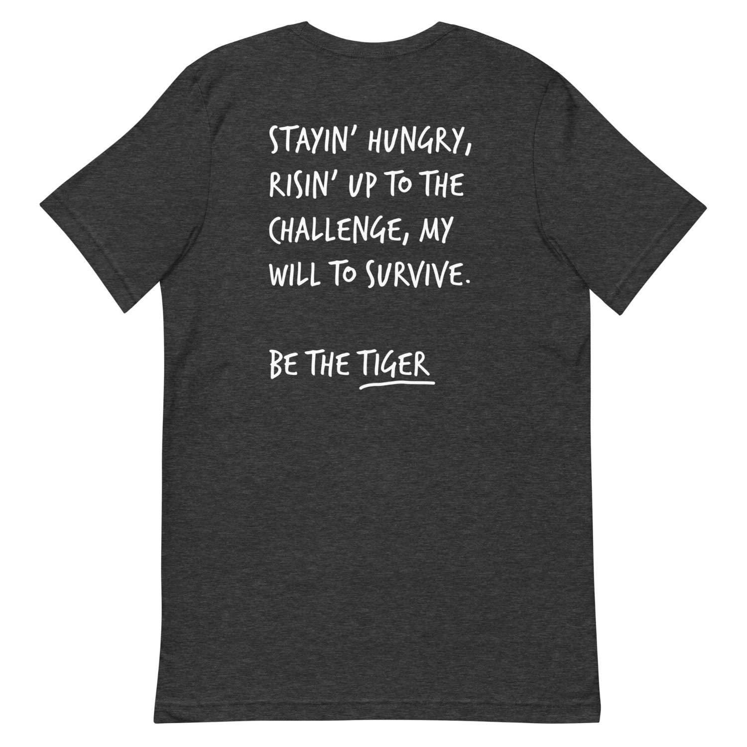 Anchor & Crew Heather Black Think Ocean Tiger Aspirations Cotton Embroidered T-shirt - Women In Black