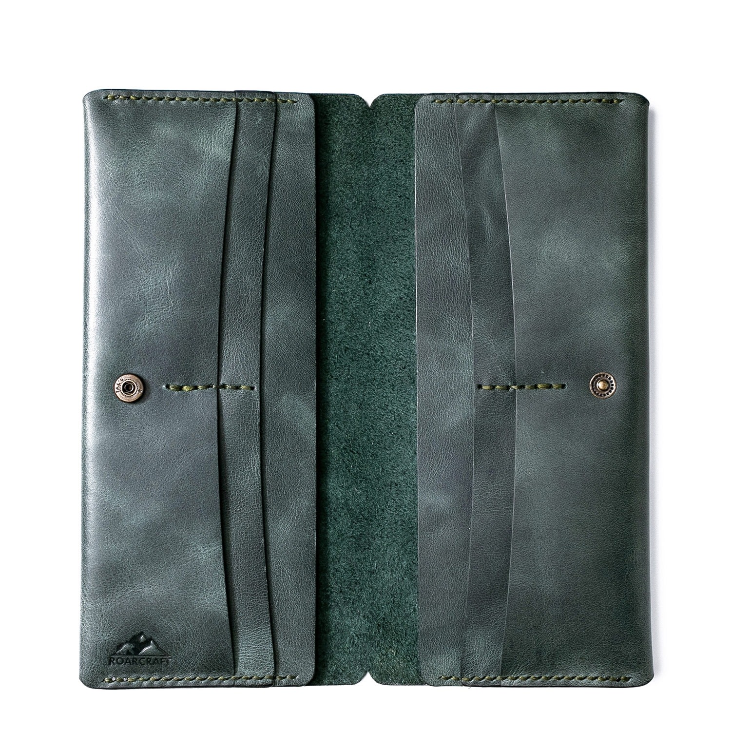 Roarcraft Men's Double Phone Long Wallet - Green In Green