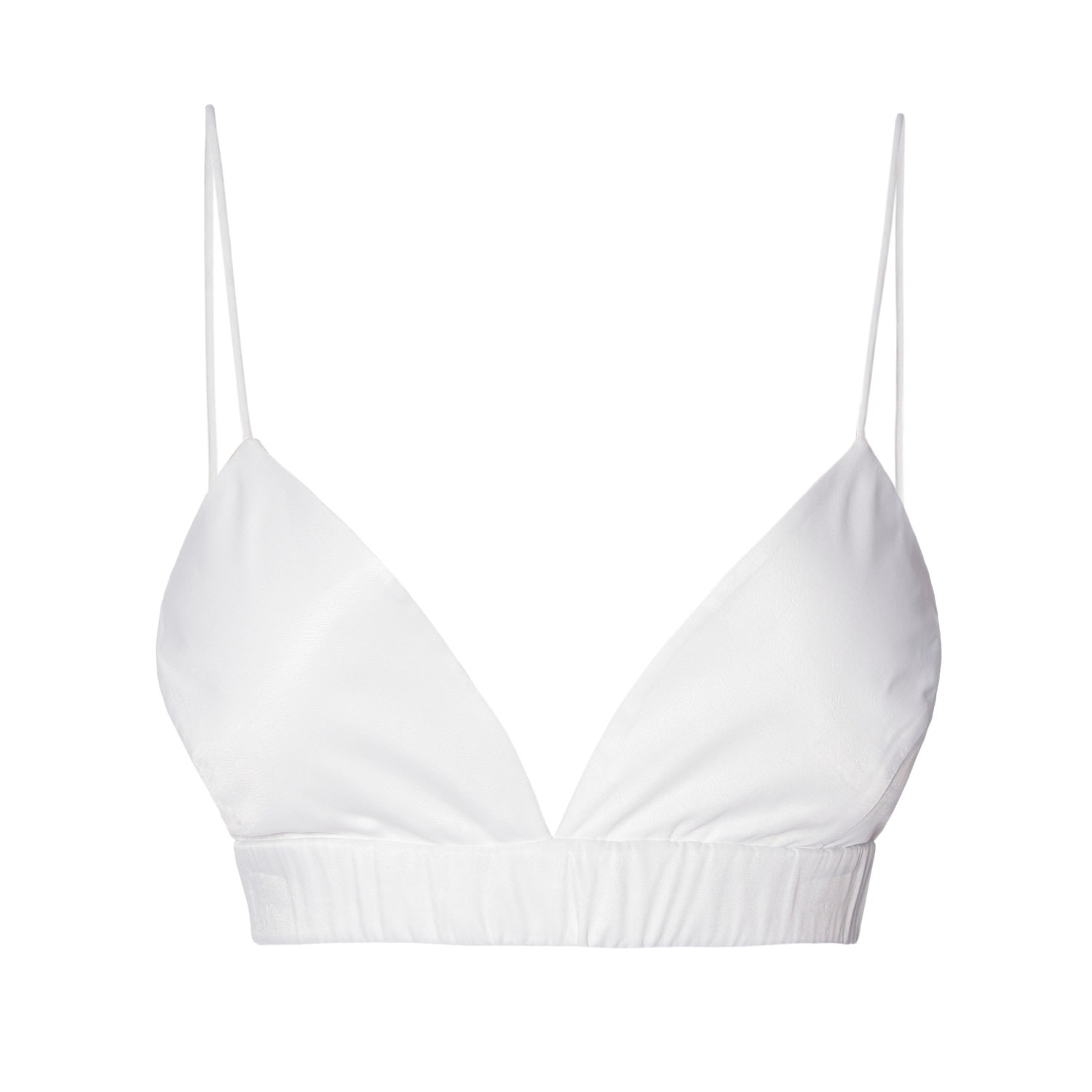 Aggi By Halewski Women's Asha Bright White Satin Bralette Top In White